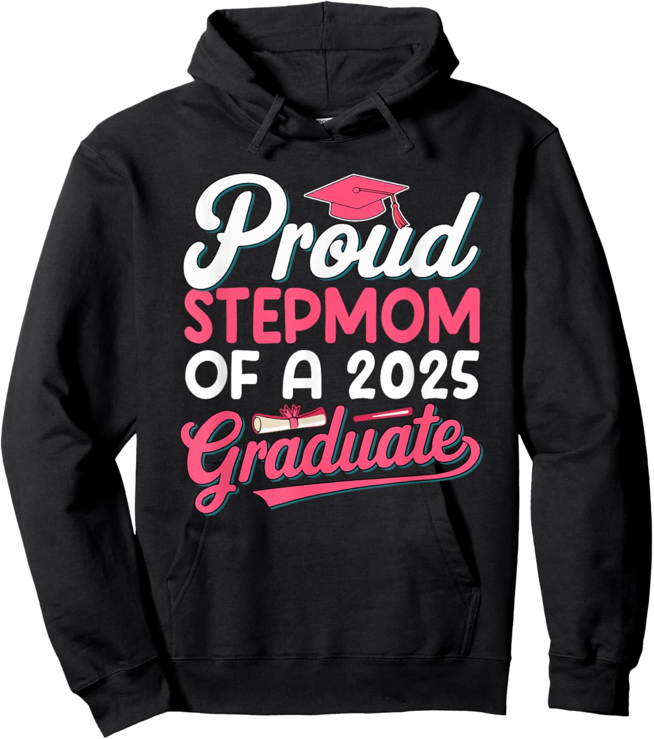 Proud Stepmom of a 2025 Graduate Senior Mother's Day Family Hoodie - Hoodie | Black