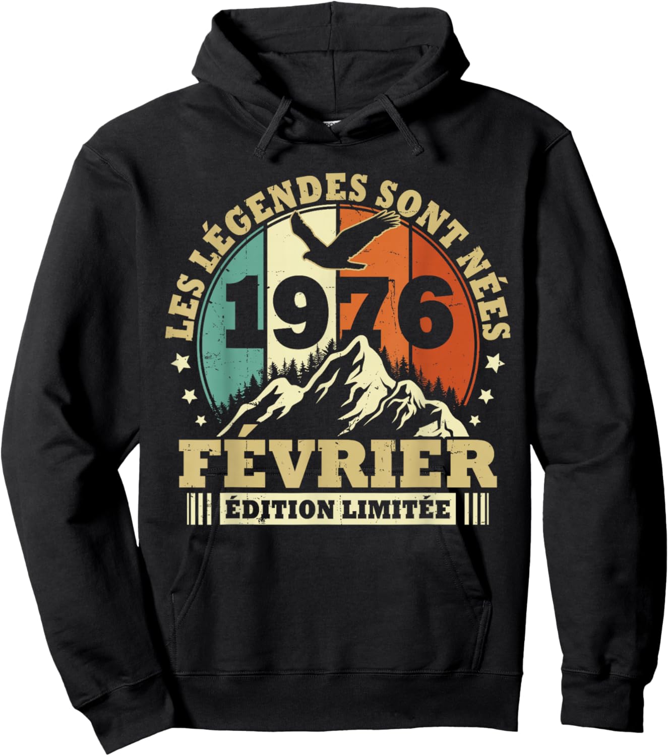 Legends Are Born in February 1976 Birthday 50 Years Hoodie - Hoodie | Black