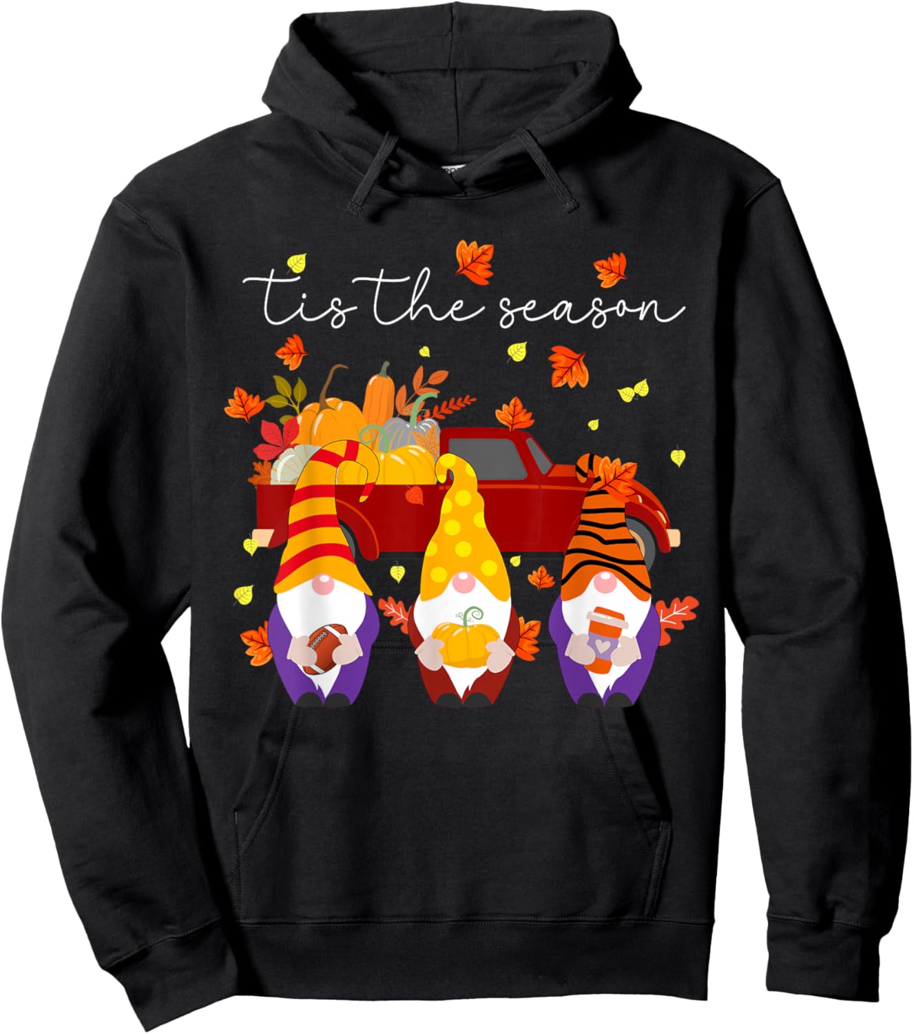 Tis The Season Fall Pumpkin Gomes Thanksgiving Football Hoodie - Hoodie | Black