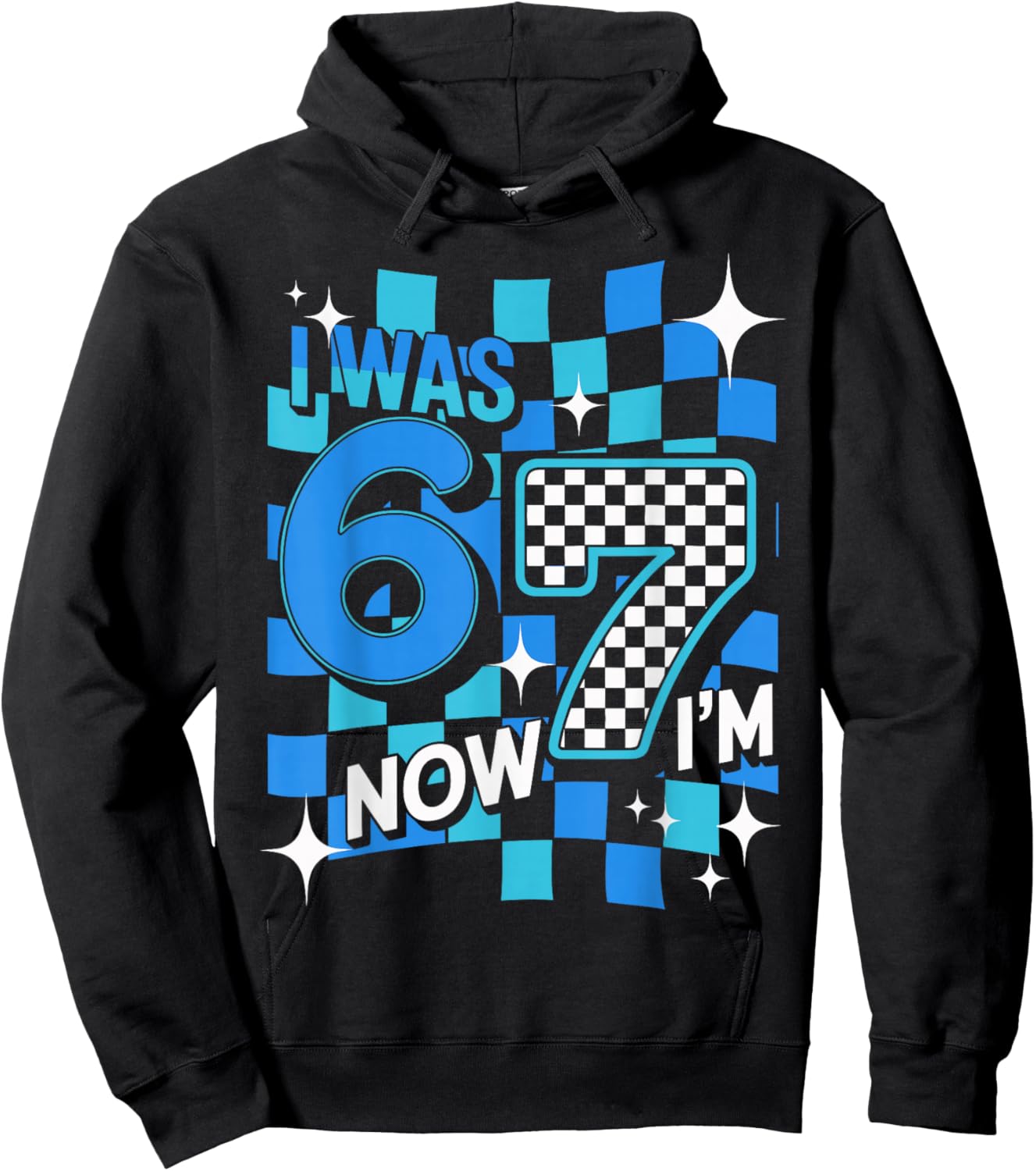 I was 6 Now I’m 7 Funny Birthday Girl Kids Seven Years Old Hoodie - Hoodie | Black
