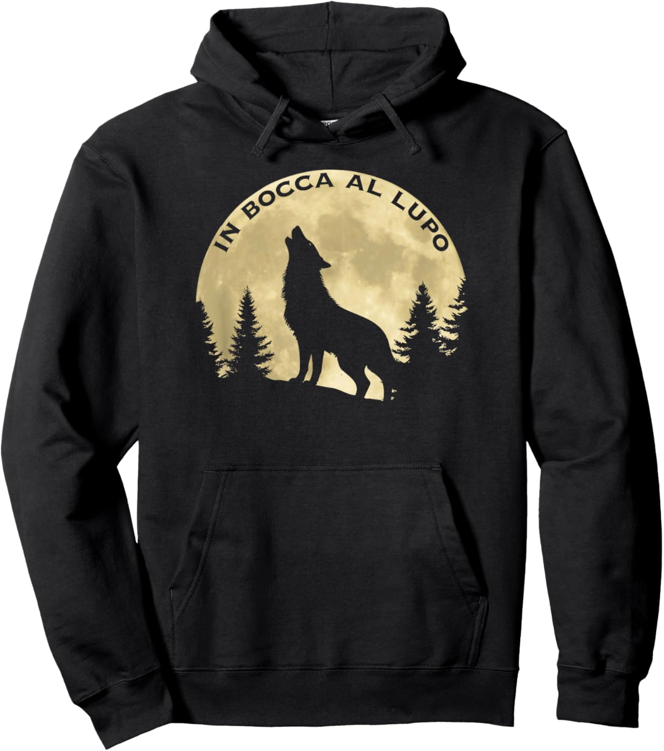 in Bocca al Lupo Symbole Italien Idiome Bonne Chance Hoodie - Hoodie | Black