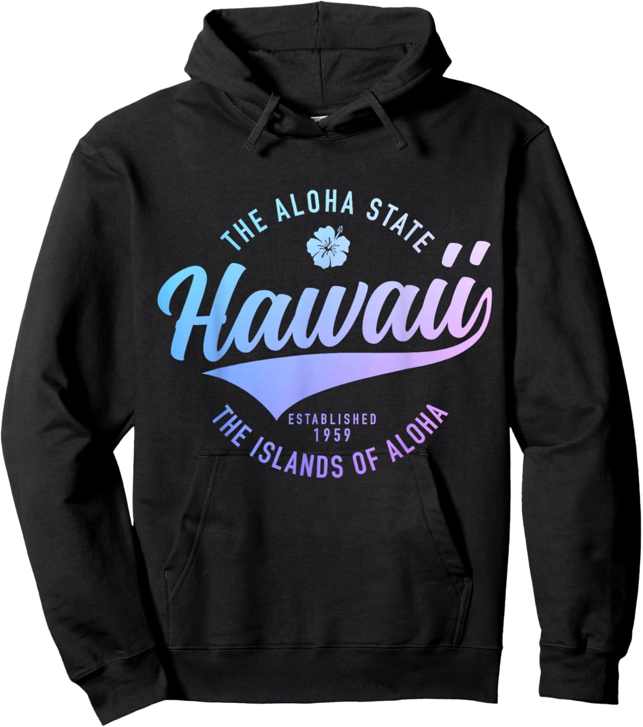 Hawaii The Aloha State Souvenir Vintage Hoodie - Hoodie | Black