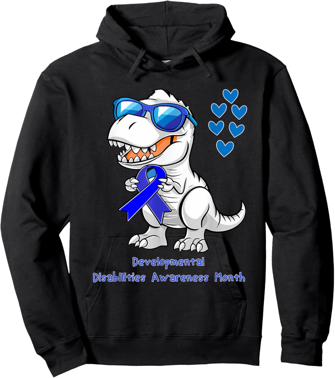 T-rex Dinosaur Developmental Disabilities Awareness Month Hoodie - Hoodie | Black