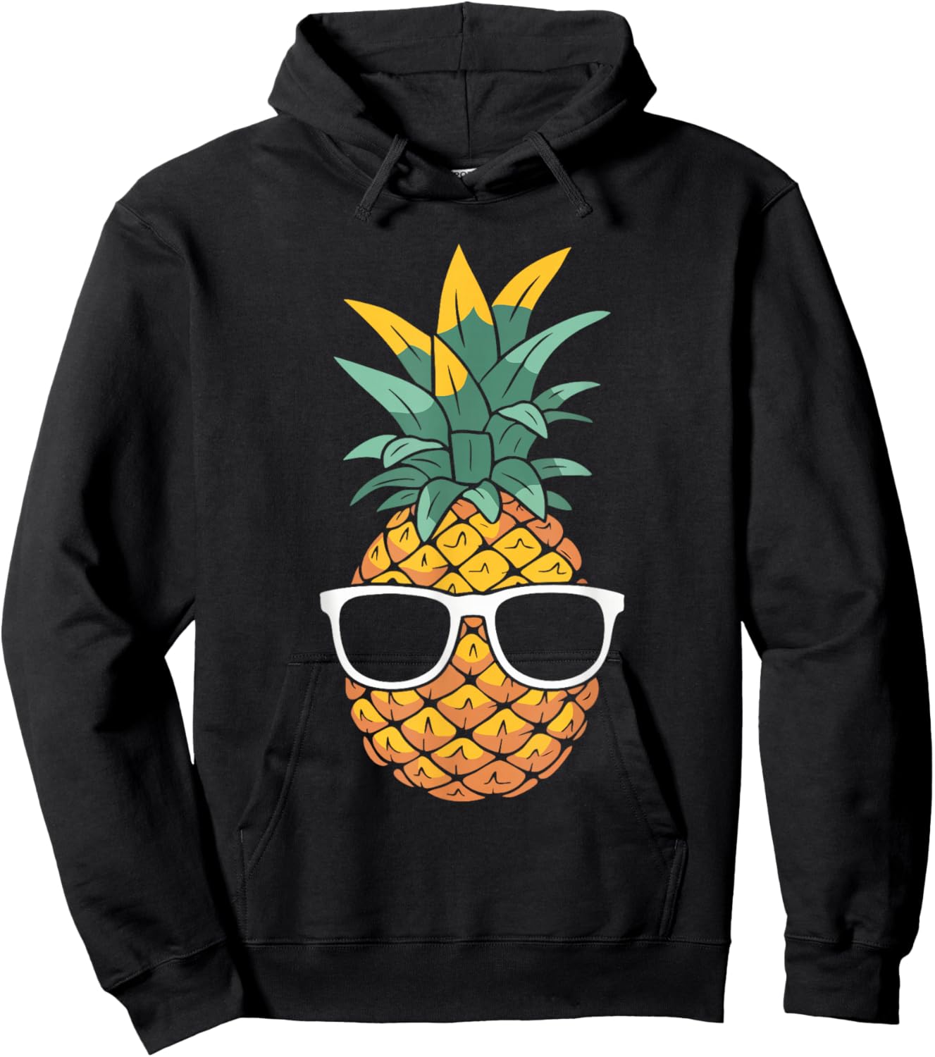 Cool Pineapple Wearing Sunglasses Funny Fruit Hoodie - Hoodie | Black