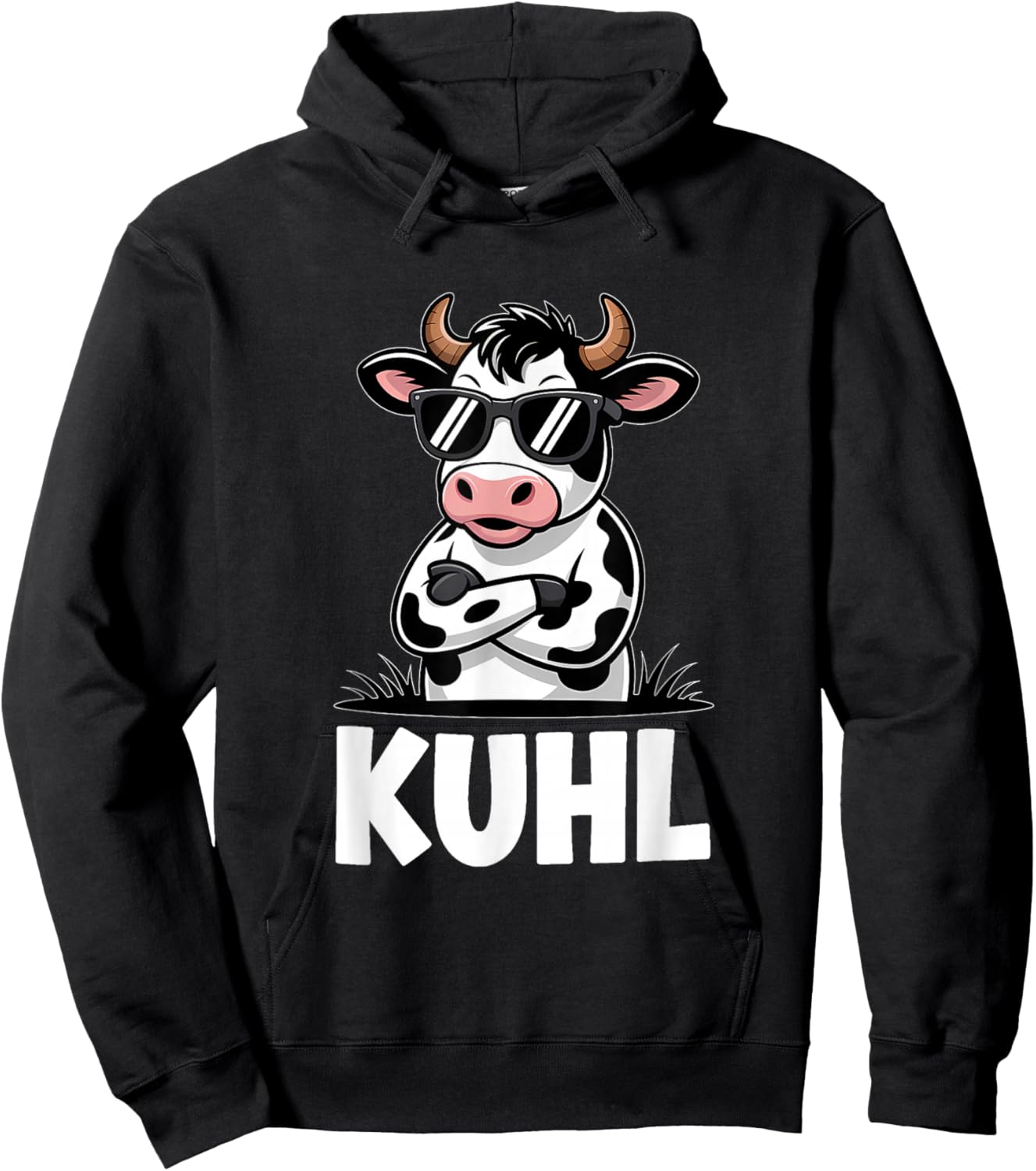 Kuhl Coole Kuh Bauer Lustiges Landwirtschaft Hoodie - Hoodie | Black