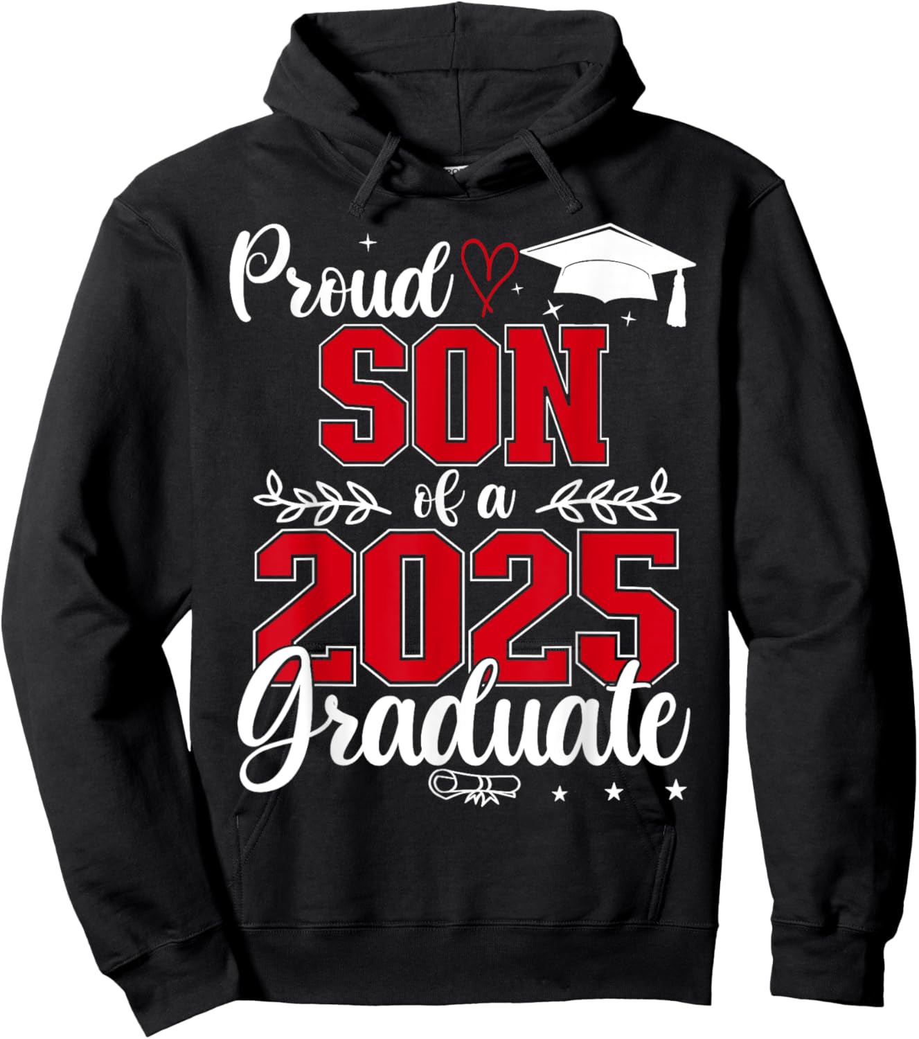 Proud Son Of A Class Of 2025 Graduate Senior Graduation Hoodie - Hoodie | Black