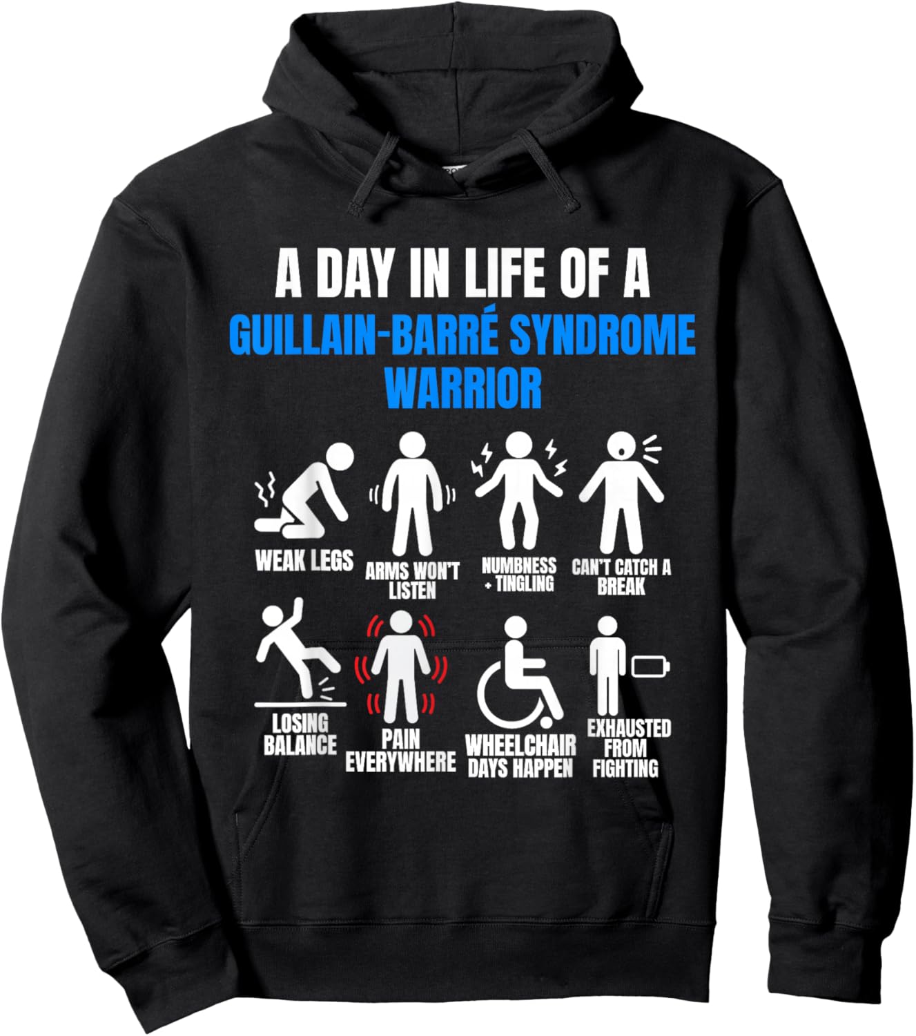 GBS CIDP Guillain Barre Syndrome Hoodie - Hoodie | Black