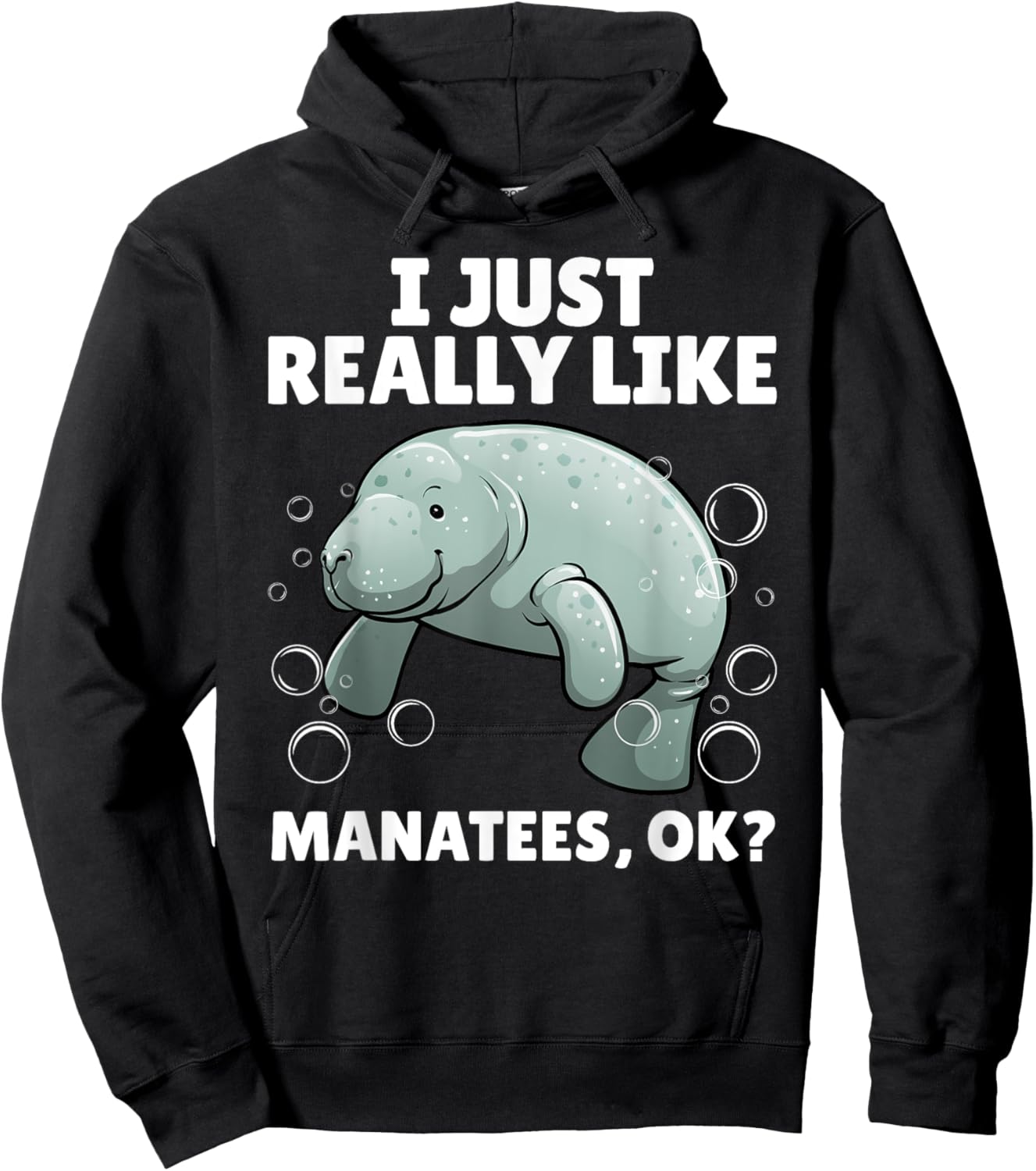 Funny Manatee Art Women Kids Sea Cow Manatee Lover Hoodie - Hoodie | Black