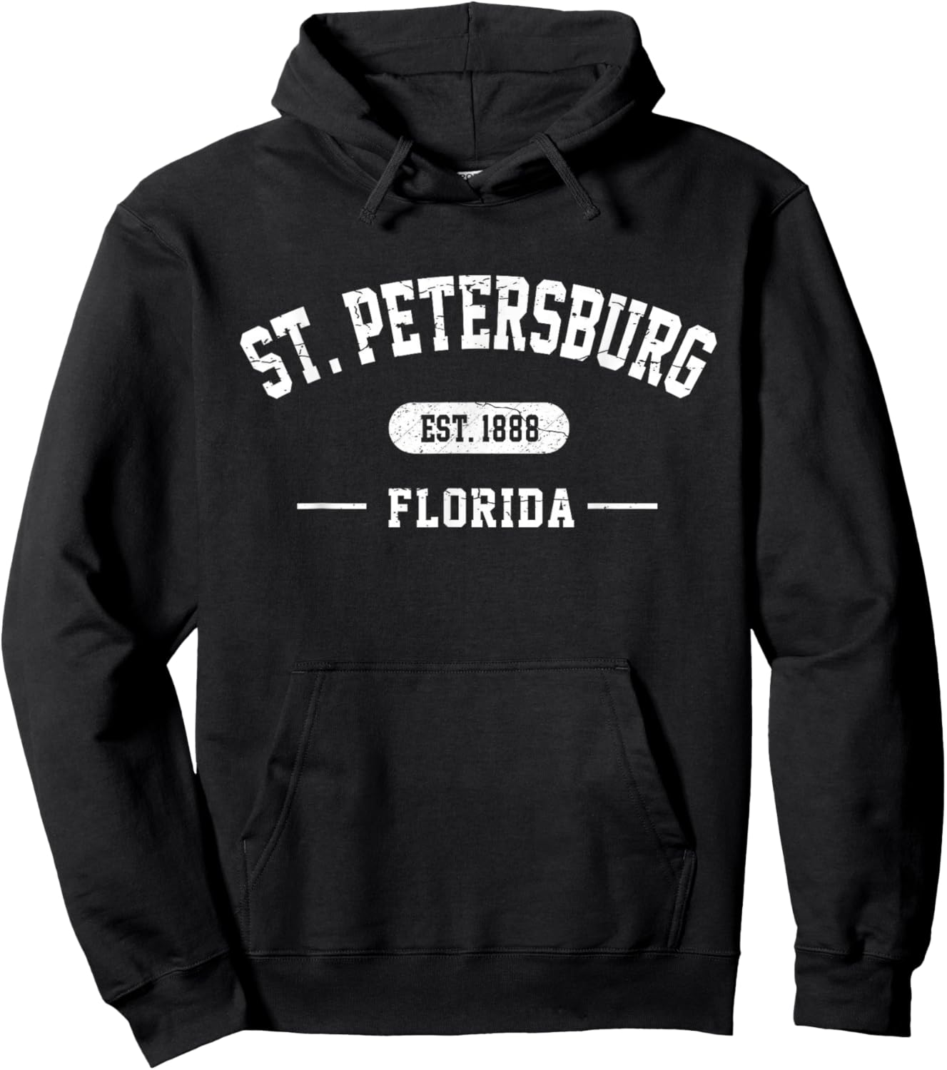 St. Petersburg Florida Est 1888 Vintage Retro Athletic Style Hoodie - Hoodie | Black