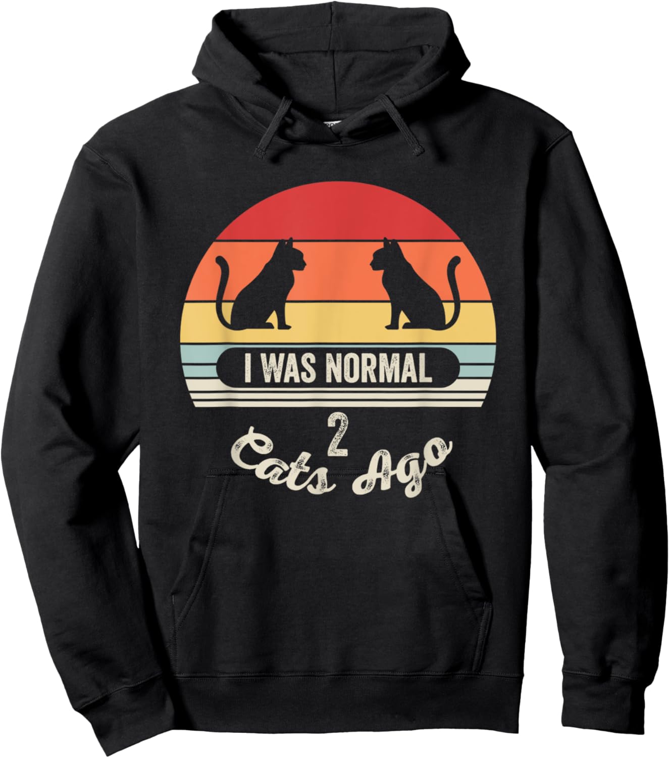 I Was Normal 2 Cats Ago Funny Cat Quote Men Women Kids Hoodie - Hoodie | Black