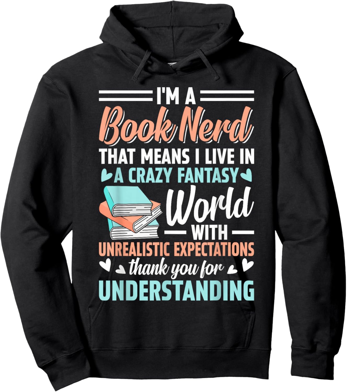 I'm a Book Nerd Funny Bookworm Hoodie - Hoodie | Black