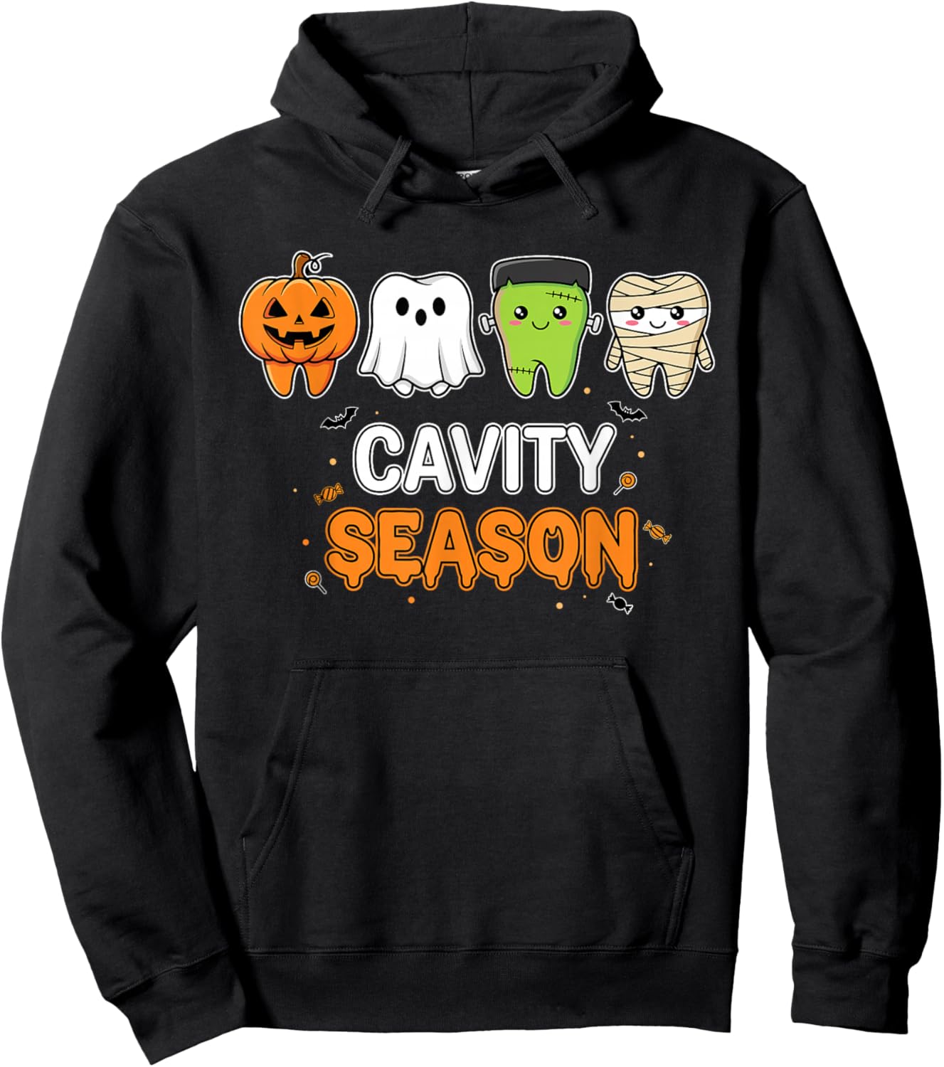 Cavity Season Cute Tooth Halloween Dentist Hygienist Hoodie - Hoodie | Black