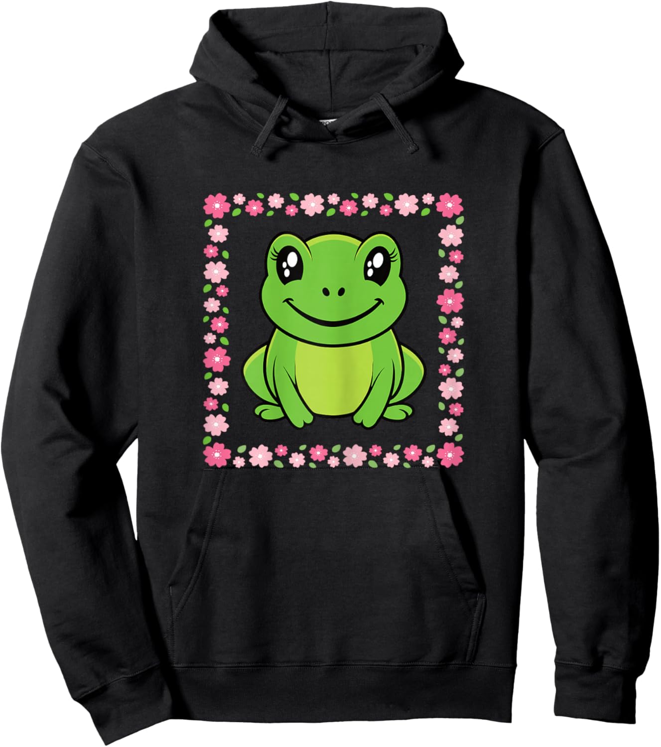Cute Frog Kawaii Animal Women Girls Kids Hoodie - Hoodie | Black