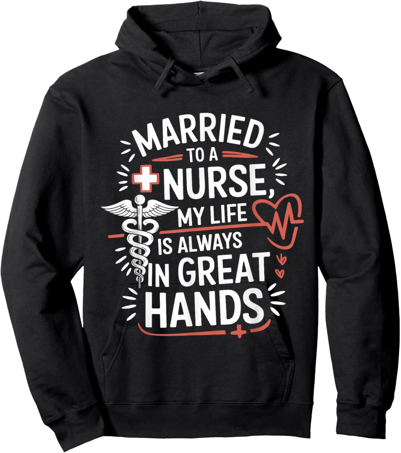 Nurse Wife and nursing husband design for nursing wife Hoodie - Hoodie | Black
