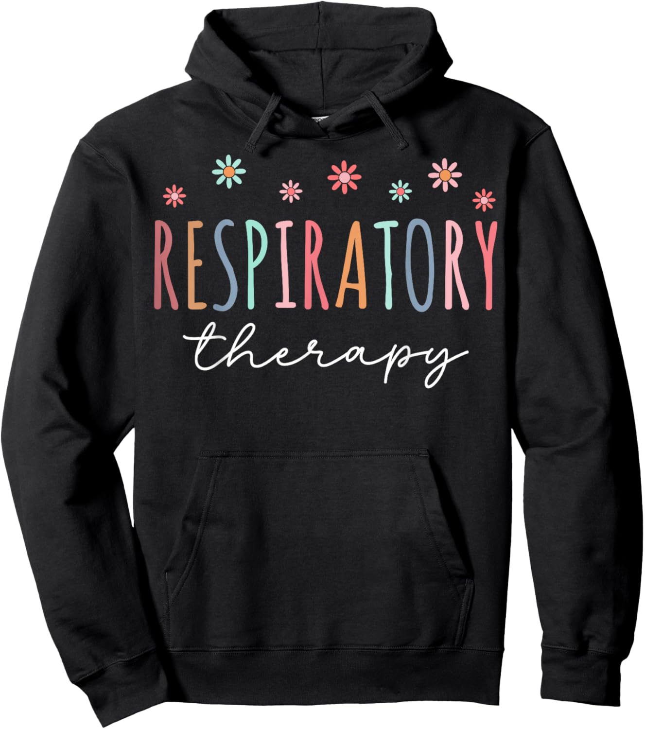 Respiratory Therapist Floral RT Therapy Hoodie - Hoodie | Black