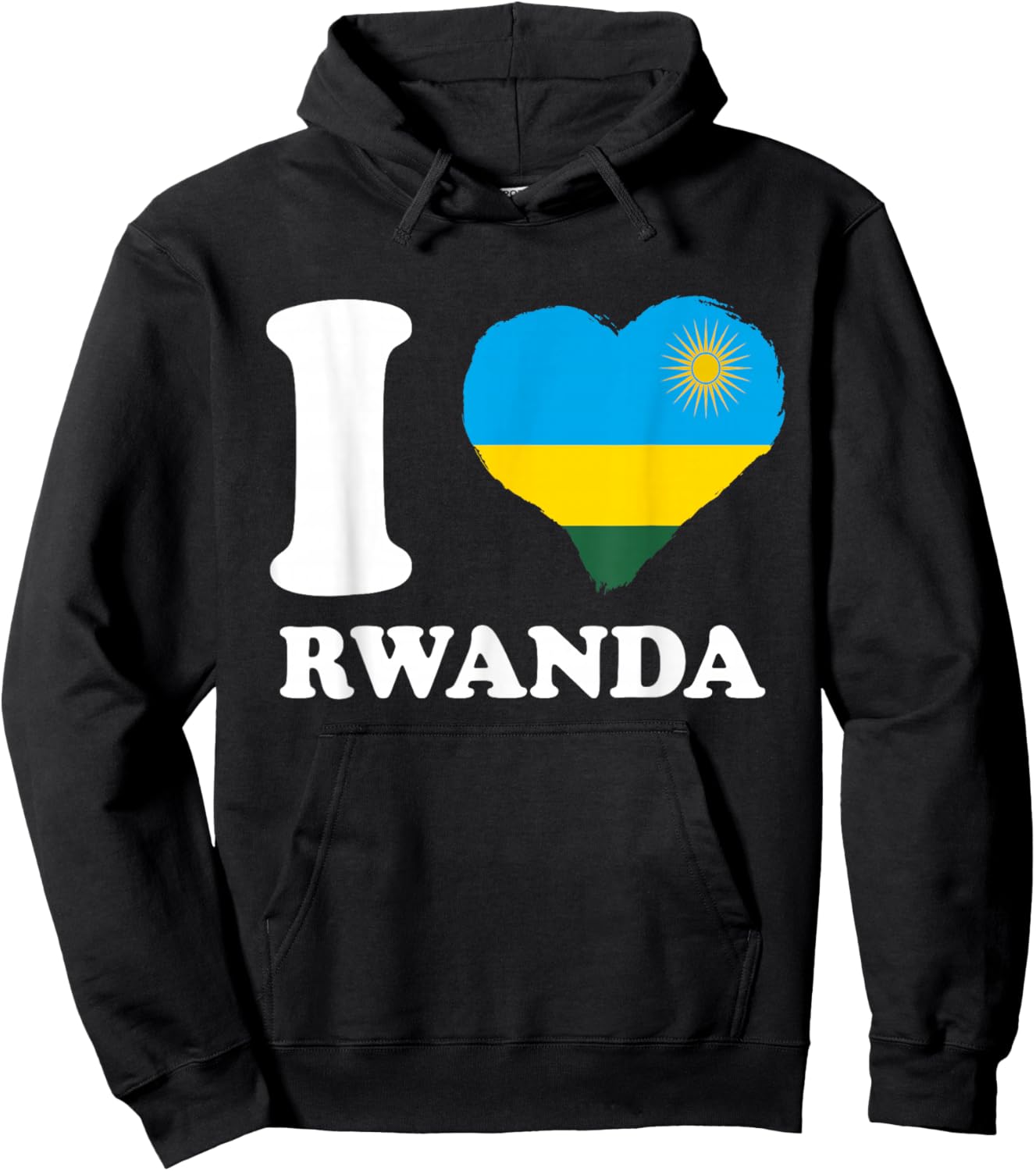 I Love Rwanda Rwandan Pride Rwandan Flag Rwandan Roots Hoodie - Hoodie | Black