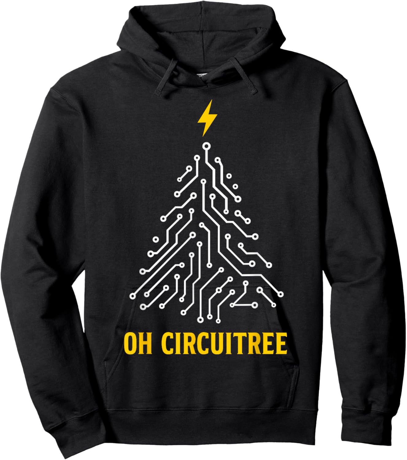 Electrician Christmas Tree Funny Christmas Electrician Hoodie - Hoodie | Black