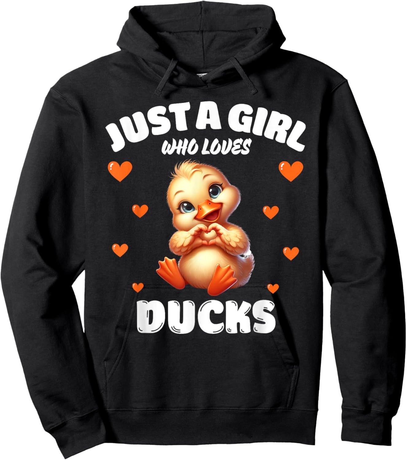 Just A Girl Who Loves Ducks, Cute Duck Lovers Hoodie - Hoodie | Black
