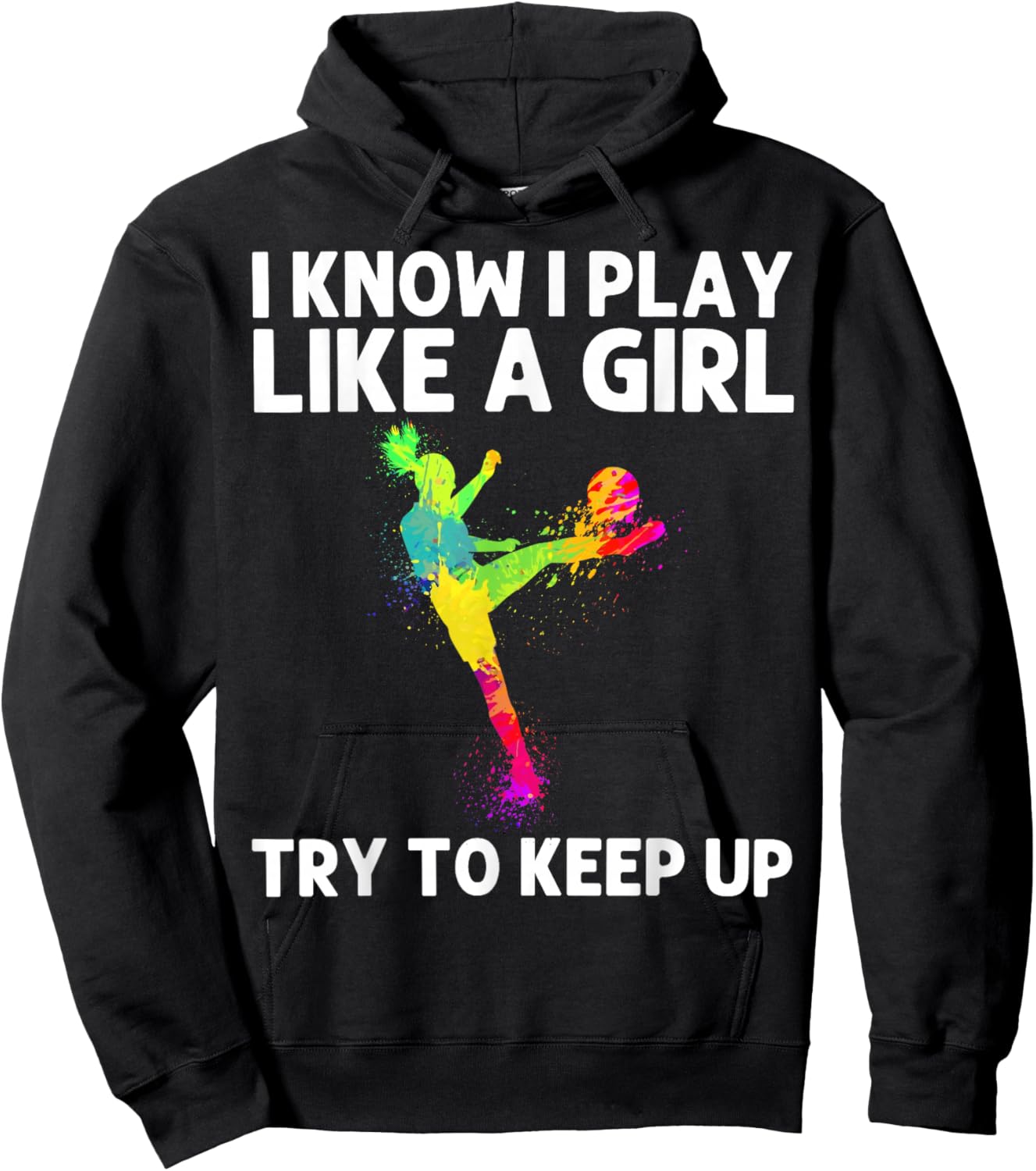 Funny Soccer Art Girls Soccer Player Soccer Lover Hoodie - Hoodie | Black