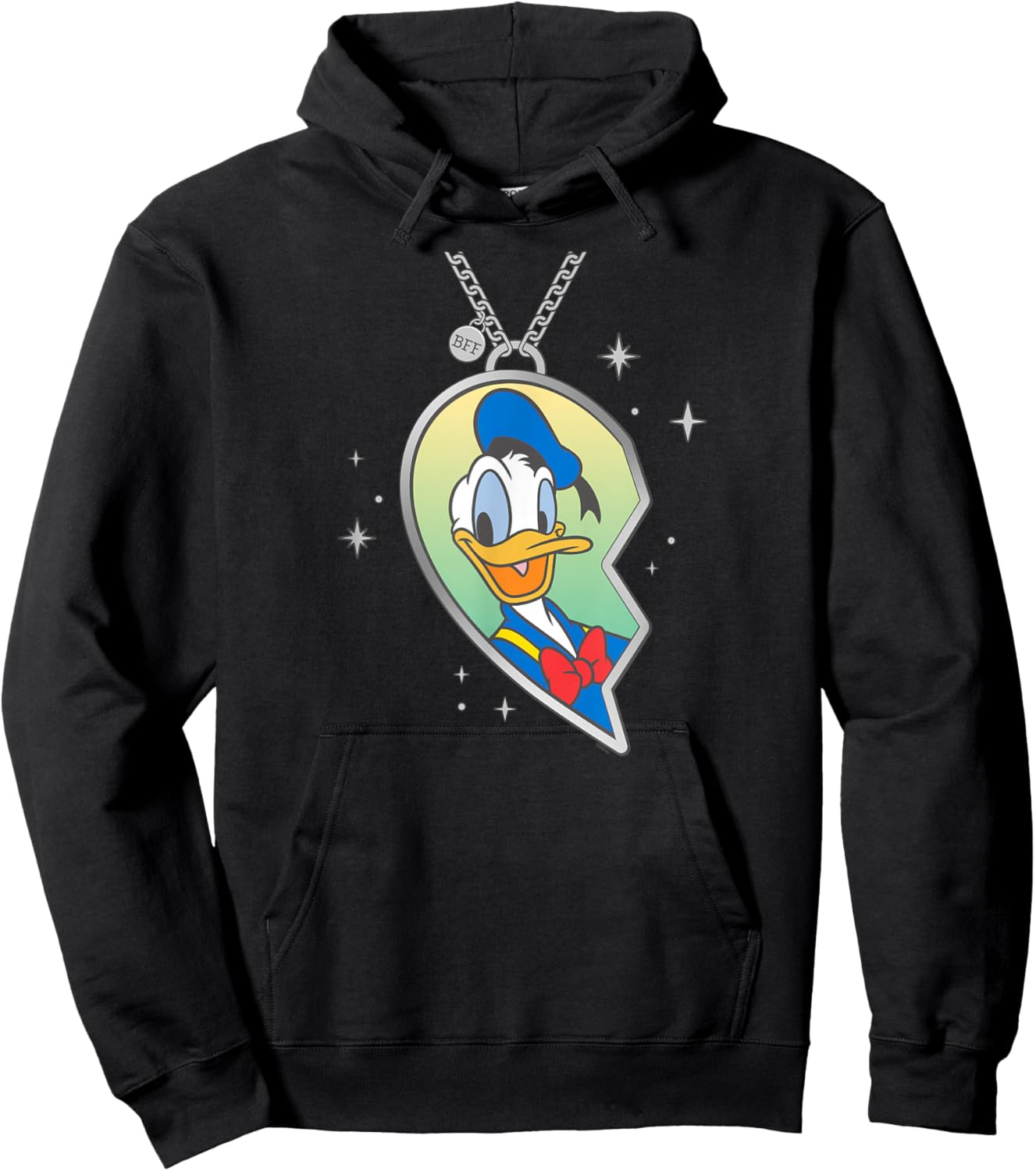Disney BFF Best Friends Matching Heart Necklace Donald Duck Hoodie - Hoodie | Black