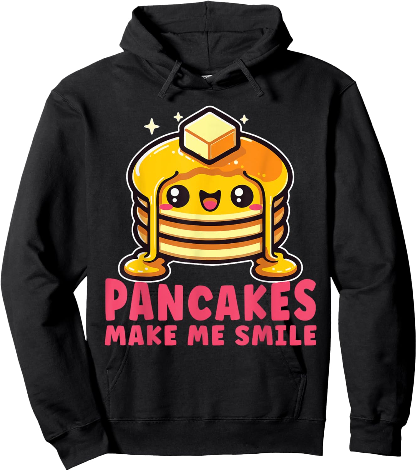 Cute Pancake Breakfast Food Lover Kawaii Pancakes Hoodie - Hoodie | Black
