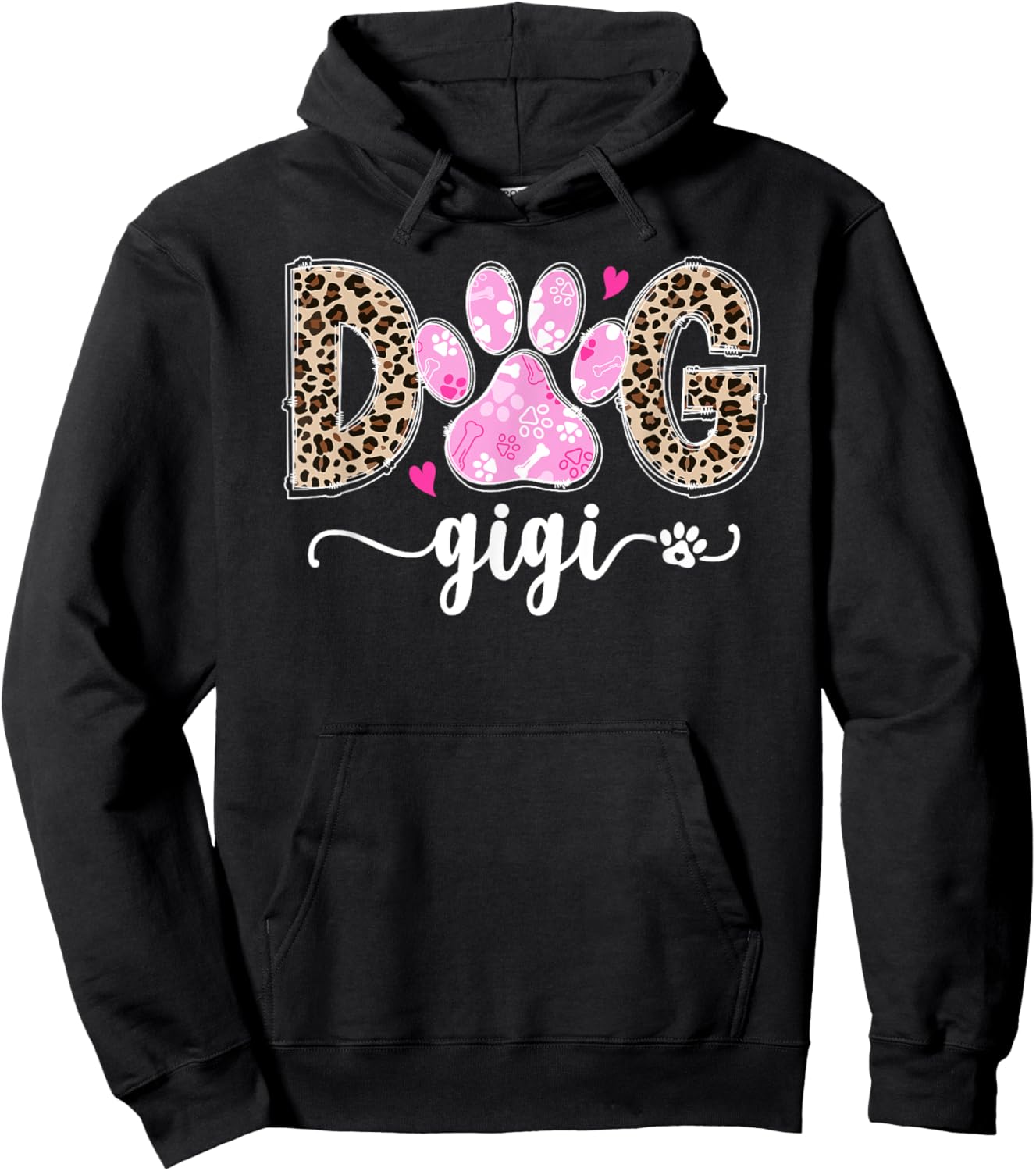 Dog Gigi Dog Lover Gigi Grandma Leopard Hoodie - Hoodie | Black