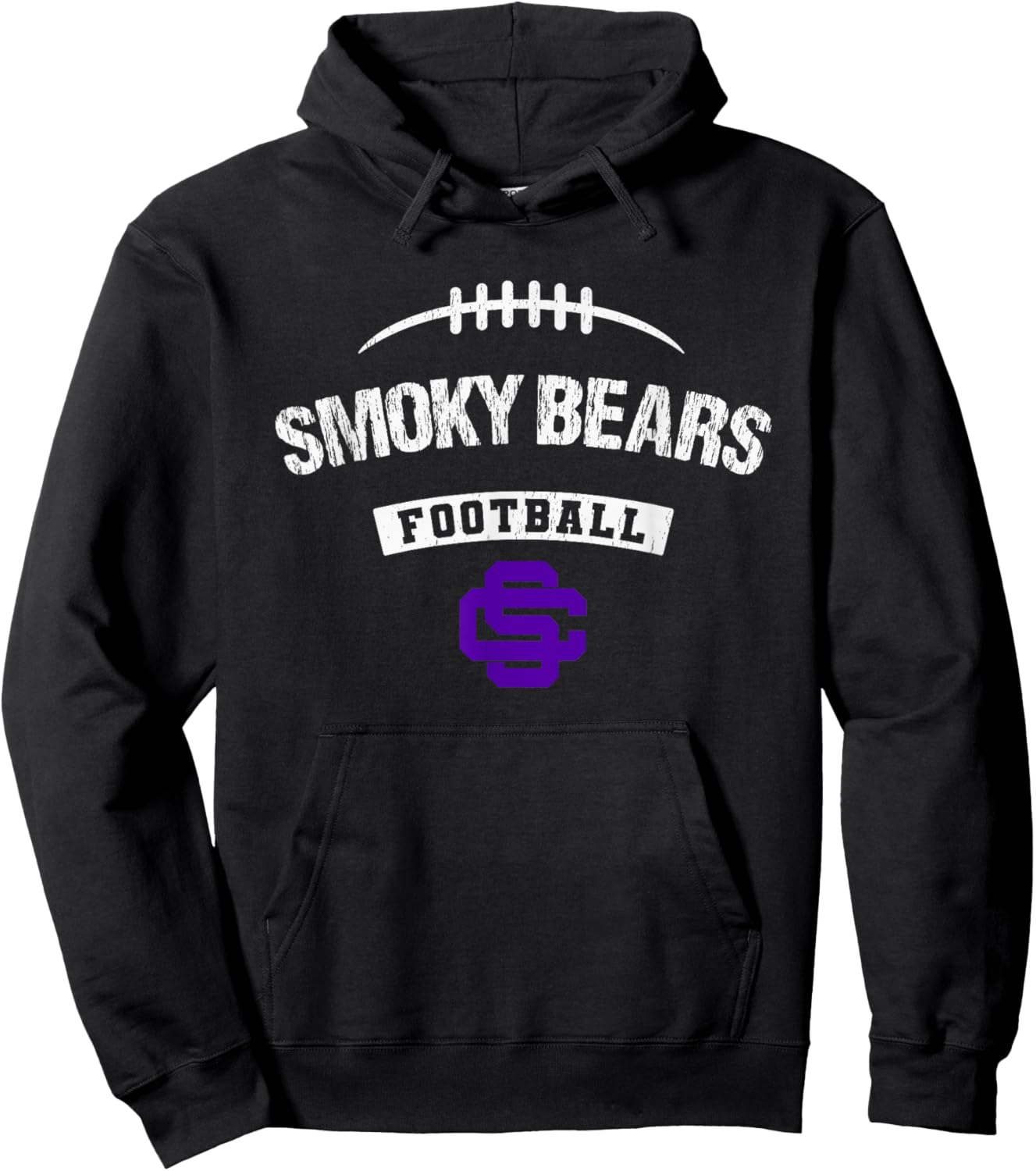 Sevier County Smoky Bears Logo Football Distressed HS Hoodie - Hoodie | Black