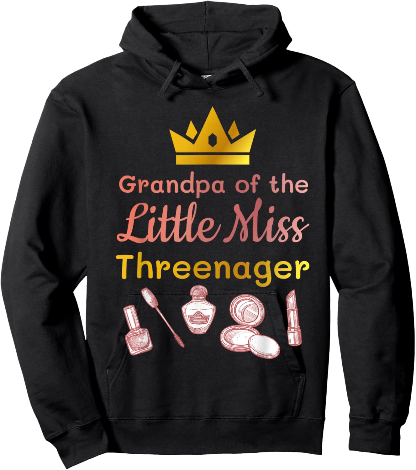 Grandpa of the Miss Threenager Spa 3rd Birthday Party Hoodie - Hoodie | Black