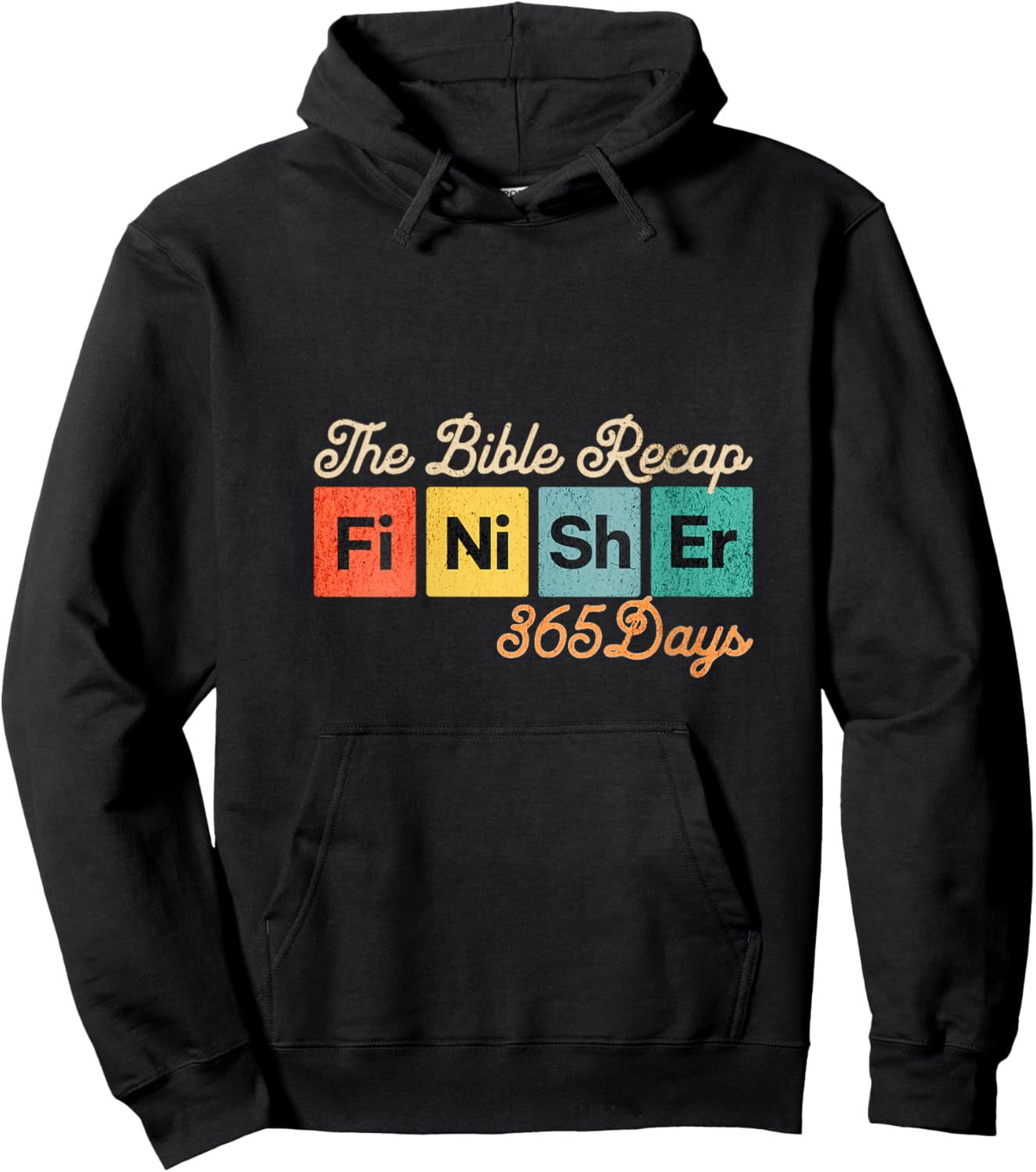 The Bible Recap Finisher 365 Days V-Neck Hoodie - Hoodie | Black