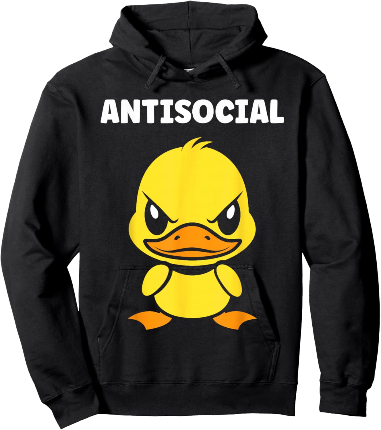 Humour Simple Canard Mignon grognon Drole Antisocial Hoodie - Hoodie | Black