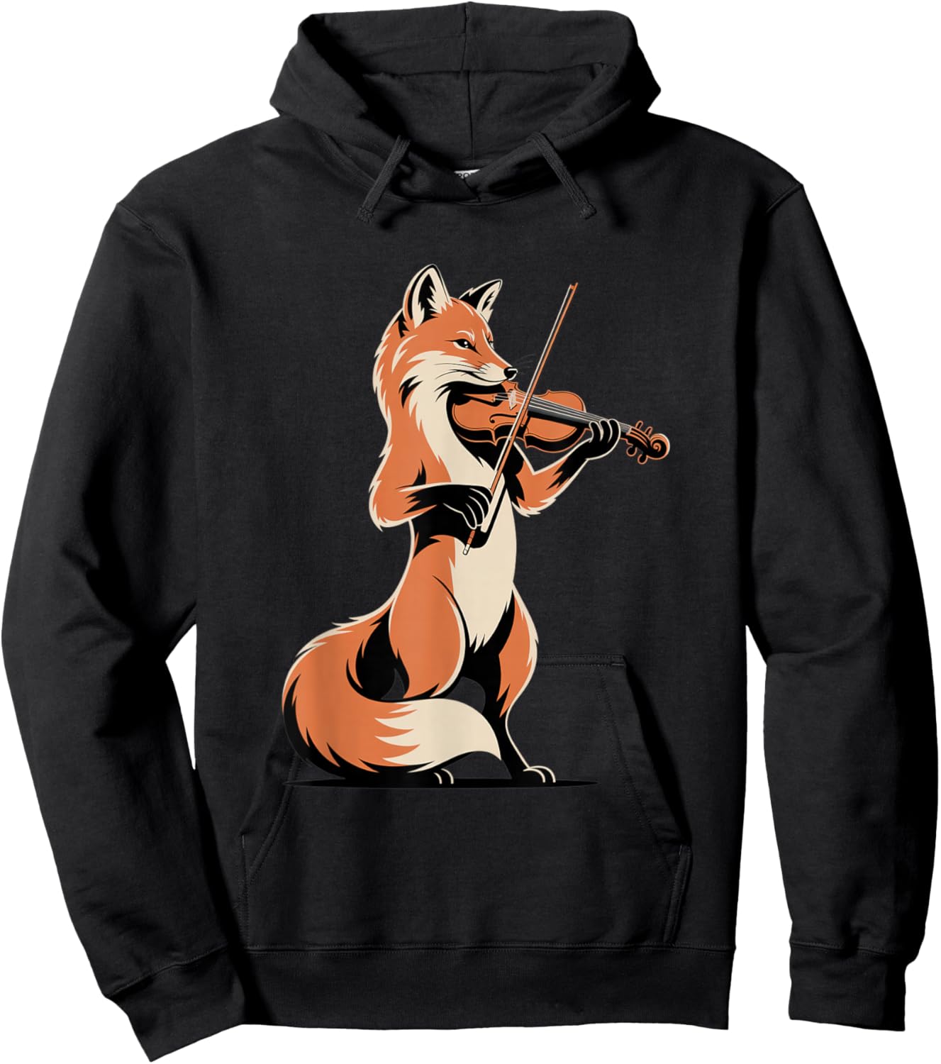Violin Playing Fox Cute Music Orchestra Fantasy Hoodie - Hoodie | Black