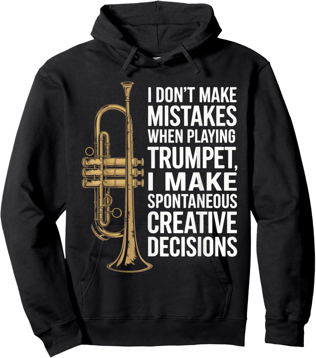 Jazz Trumpeter Design Brass Marching Band Trumpet Player Hoodie - Hoodie | Black