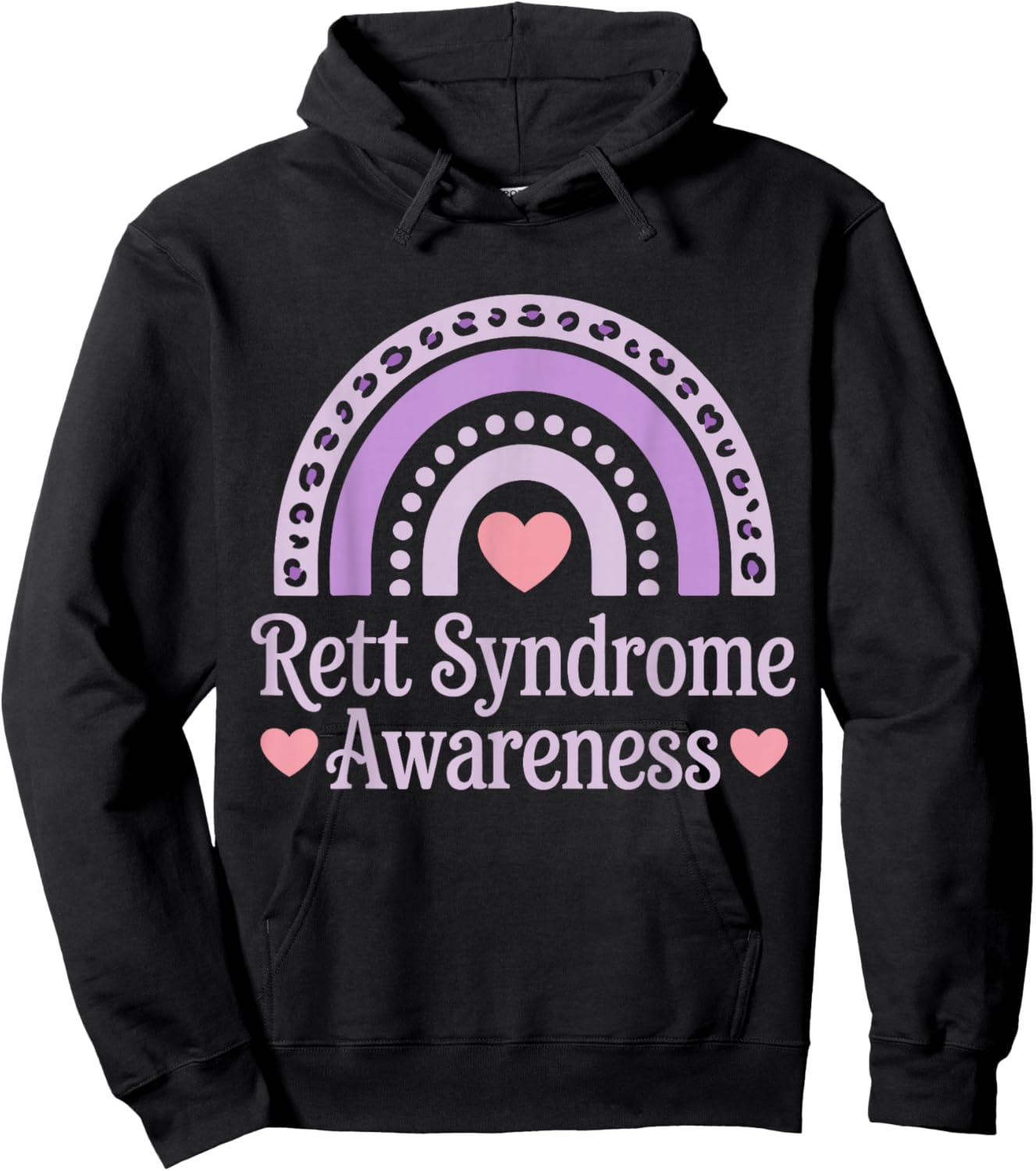 Rett Syndrome Awareness with Purple Ribbon Women Kid Hoodie - Hoodie | Black