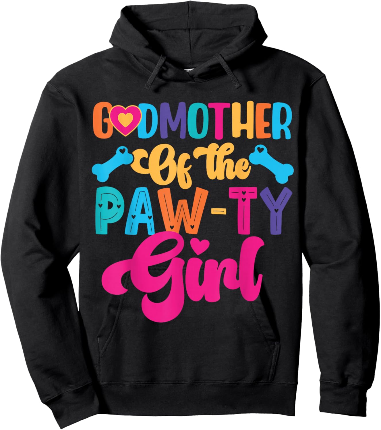 Godmother of The Paw-ty Girl Dog Family Matching Party Hoodie - Hoodie | Black