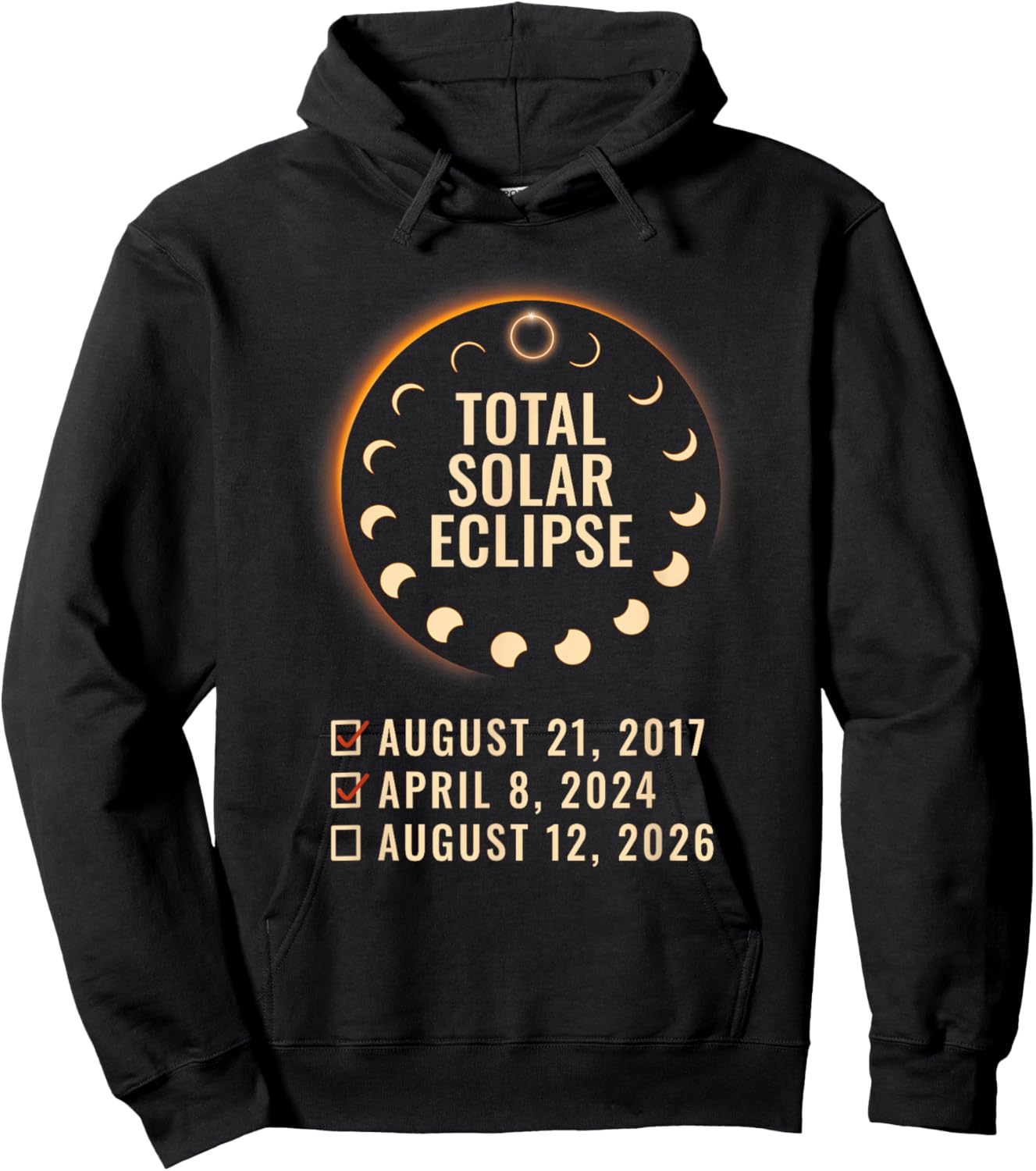 Solar Eclipse 2026 2024 2017 Total Solar-Eclipse 26 Hoodie - Hoodie | Black