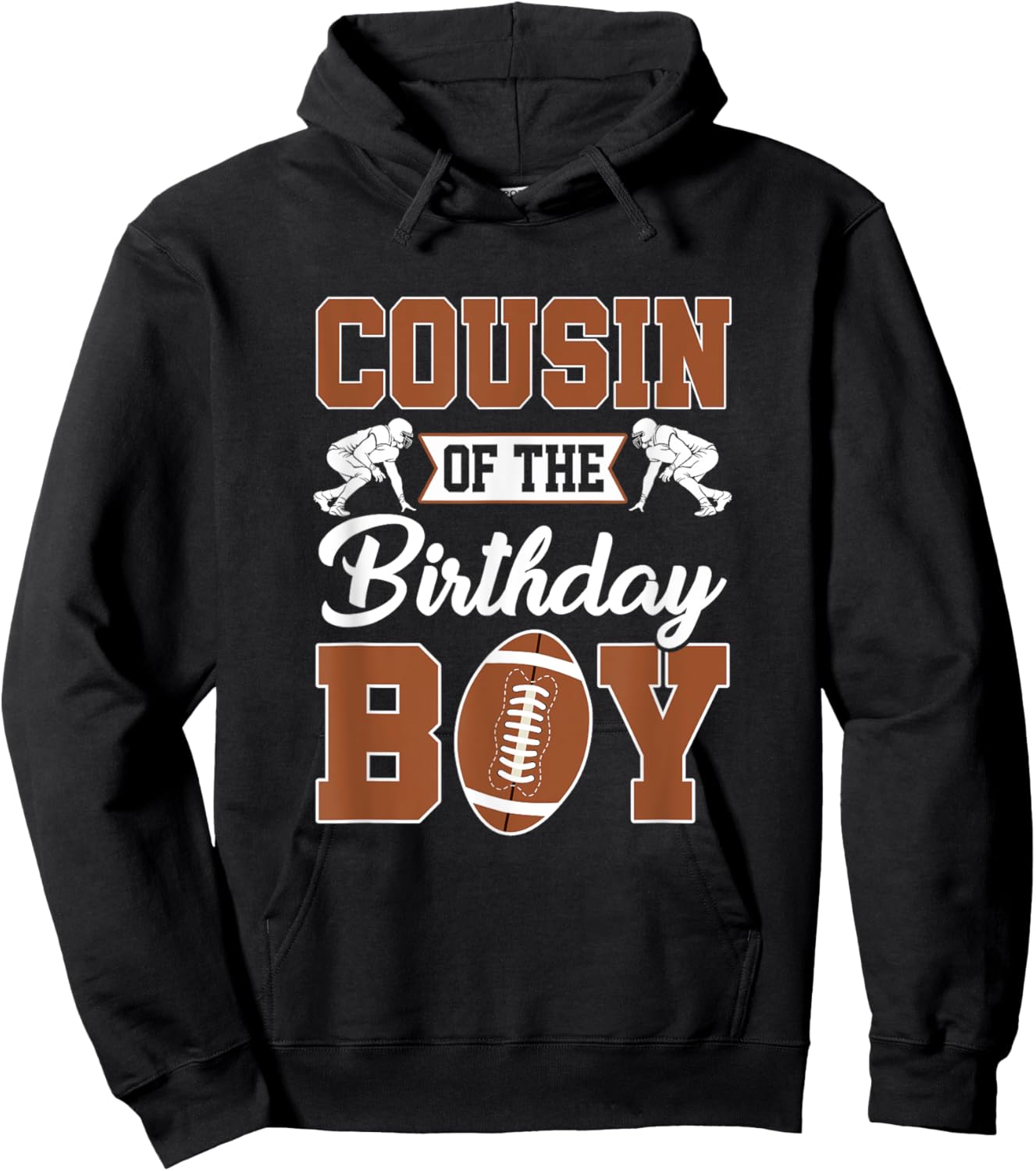 Cousin Of The Birthday Boy Football Party Family Matching Hoodie - Hoodie | Black