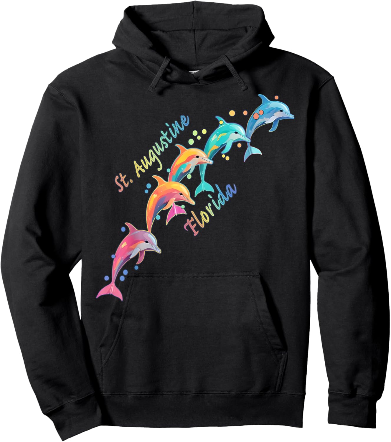 Dolphin Lover St. Augustine FL Family Beach Vacation Hoodie - Hoodie | Black
