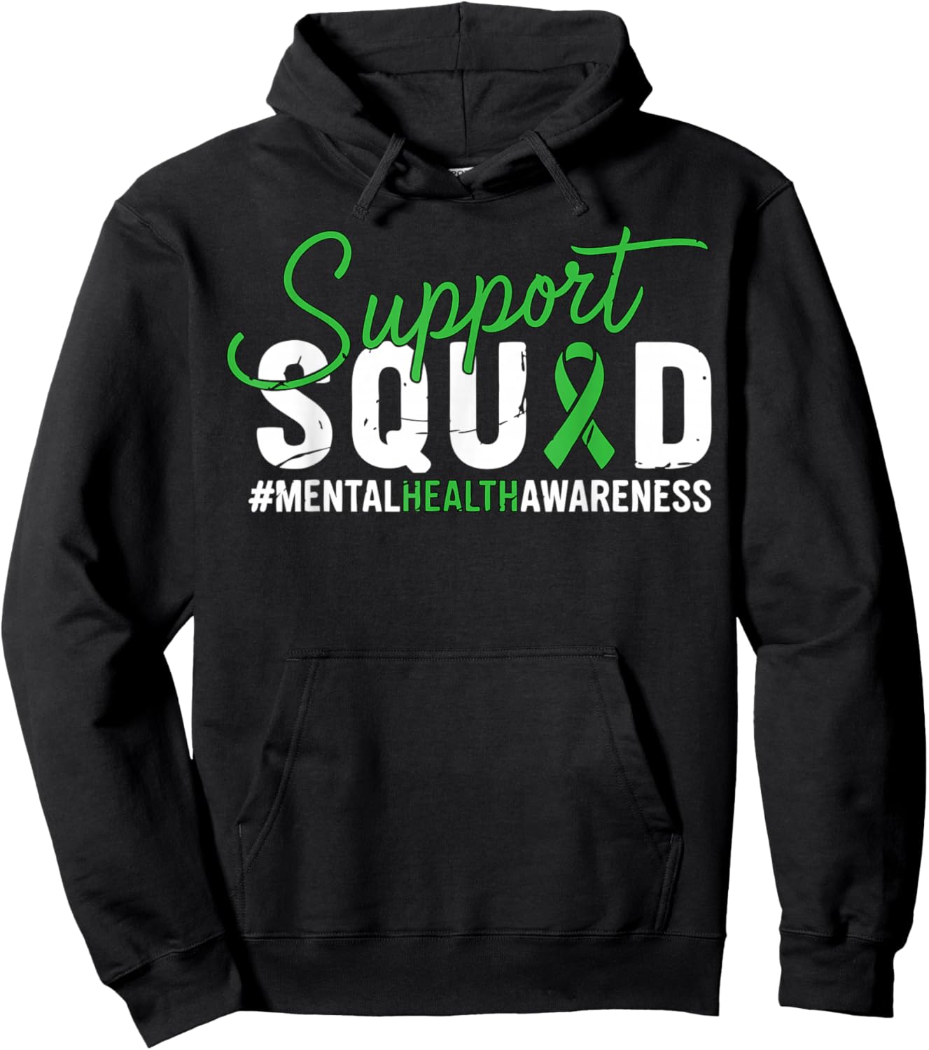 Support Squad Mental Health Awareness Men Women KidsTeam Hoodie - Hoodie | Black