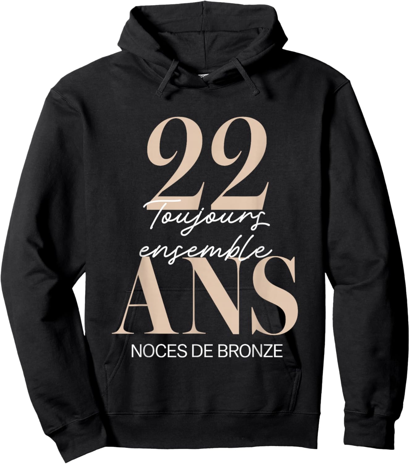 22 Years Wedding Gift – Bronze Wedding Anniversary Hoodie - Hoodie | Black