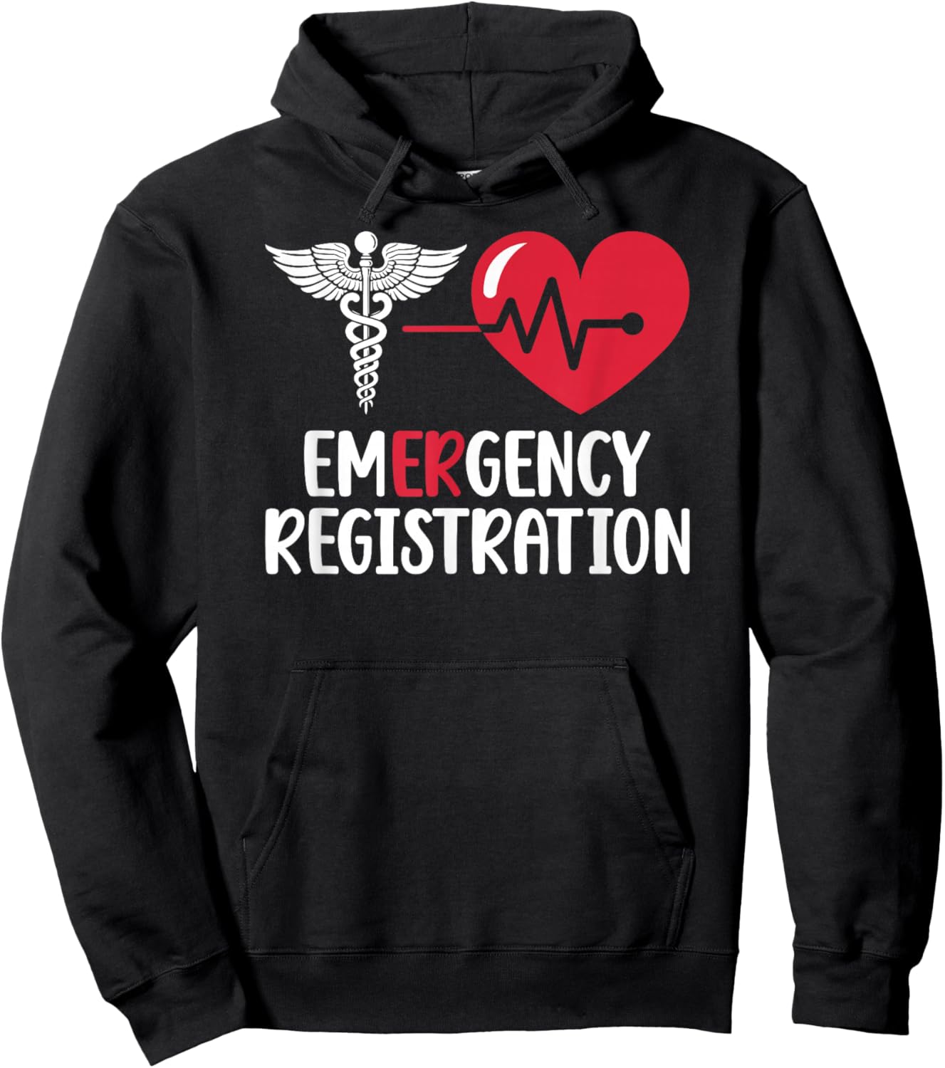 Emergency Department Registration Caduceus ER Registration Hoodie - Hoodie | Black
