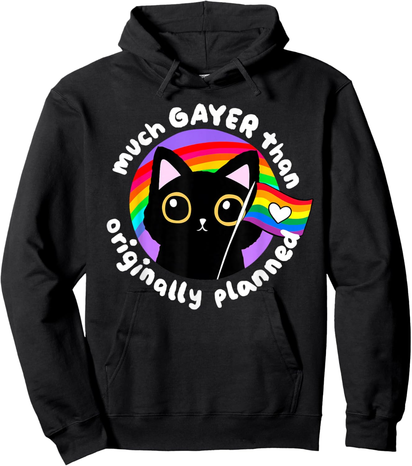 Much Gayer Than Originally Planned LGBT Lesbian Gay Pride Hoodie - Hoodie | Black