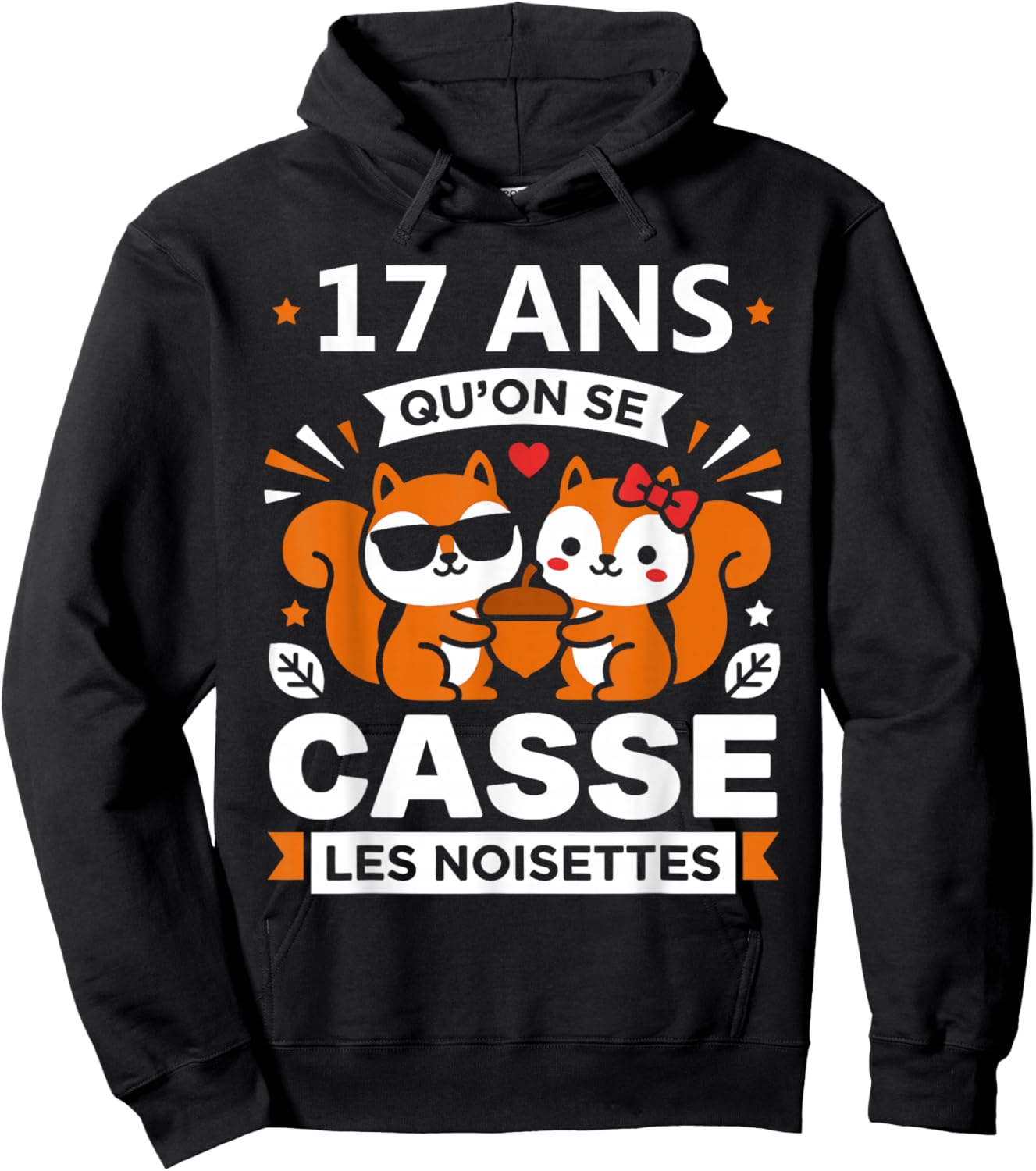 Humour 17 Ans Mariage Drole Anniversaire Couple 17 Ans Hoodie - Hoodie | Black
