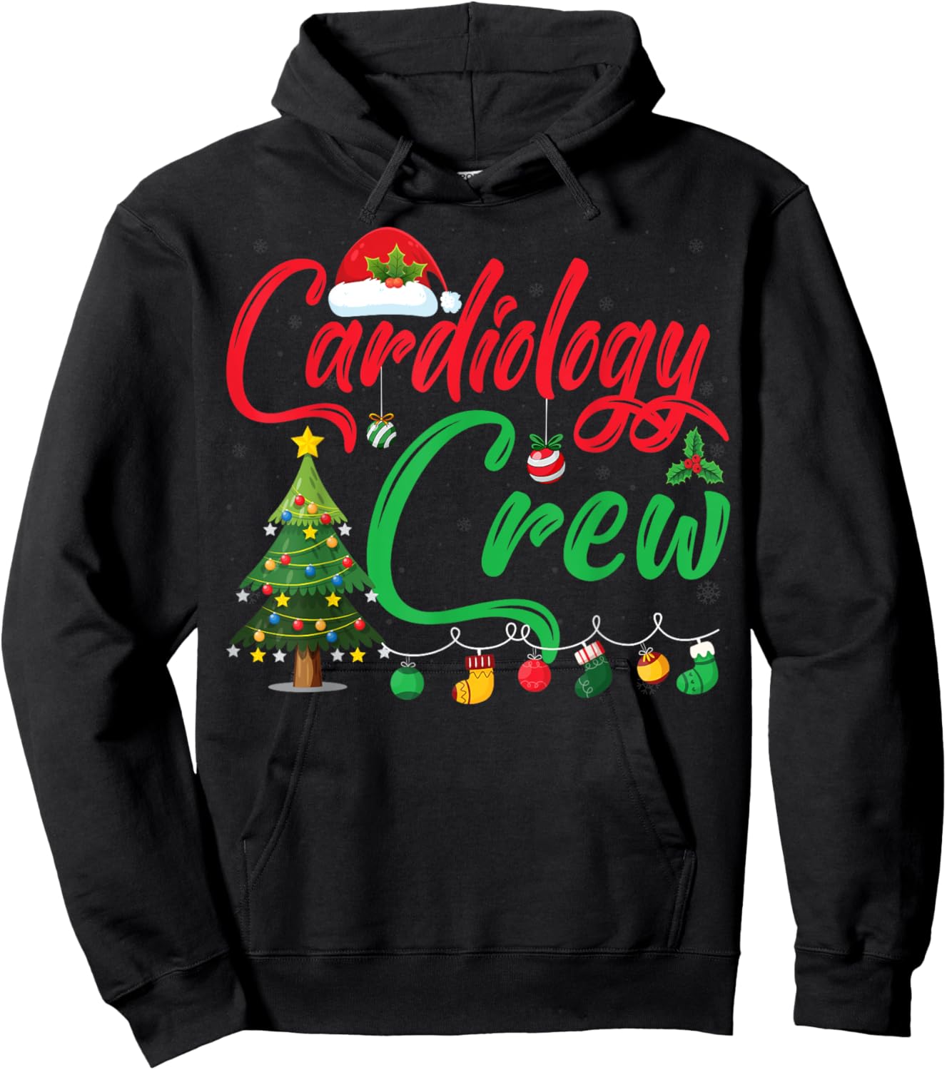 Cardiology Christmas Crew Xmas Lighting Tree Cardiologist Hoodie - Hoodie | Black
