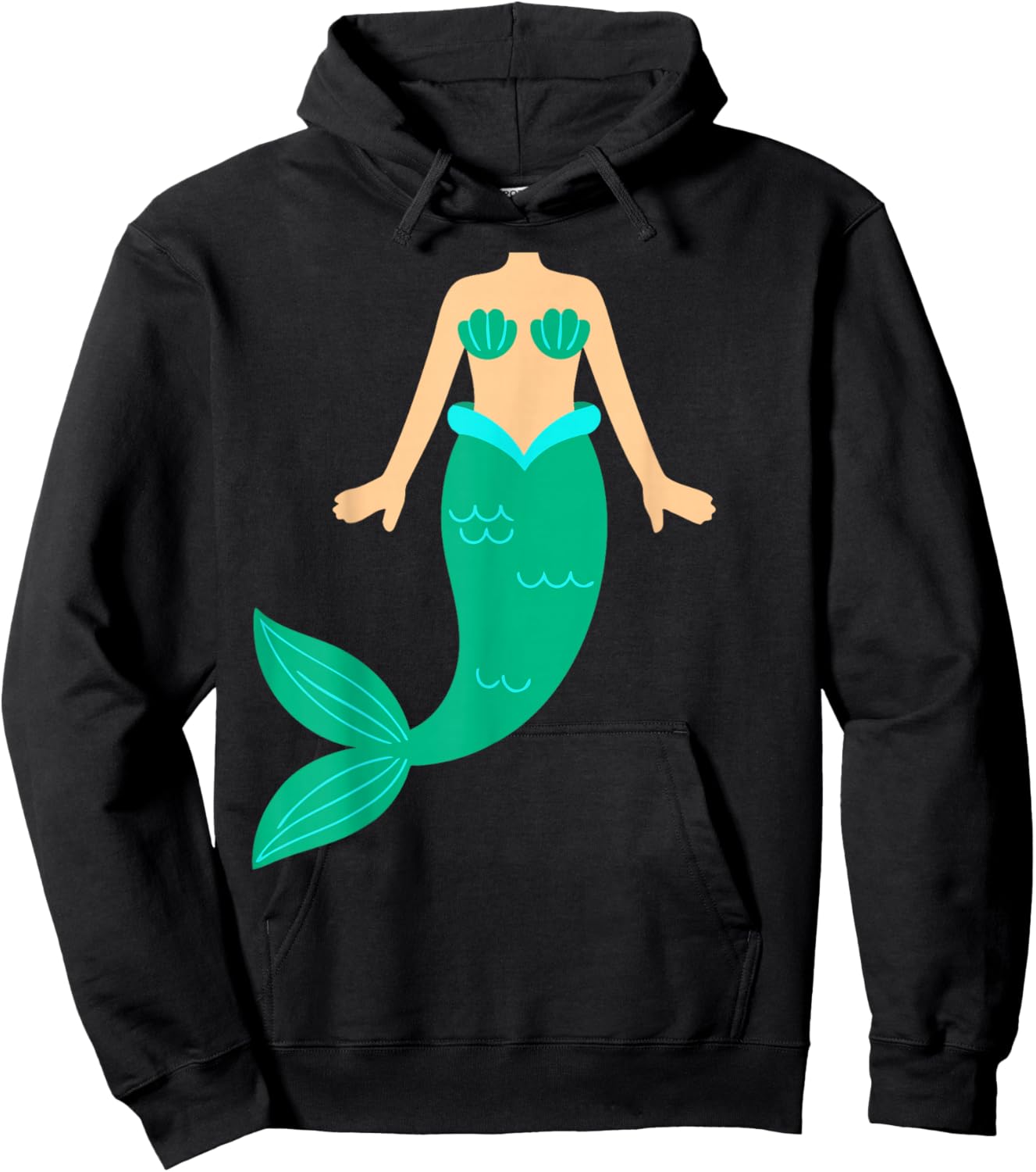 Mermaid Shirt Adult Men Women Kids Body Mermaid Costume Hoodie - Hoodie | Black