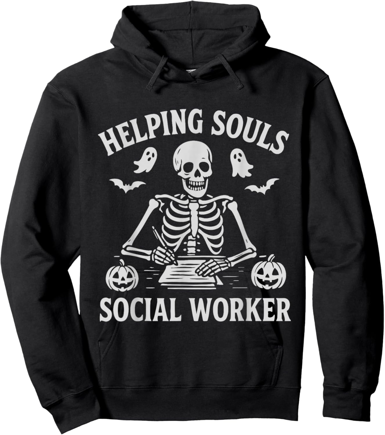 Helping Souls Social Worker Halloween Skeleton Hoodie - Hoodie | Black