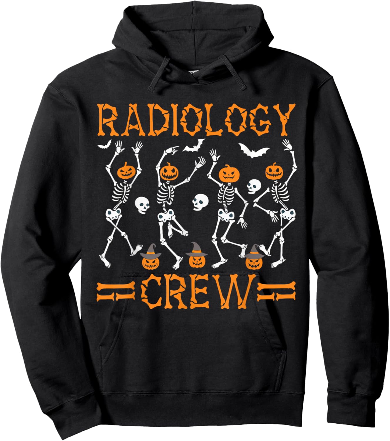 Radiology Crew Dancing Skeleton Pumpkin Funny Halloween Hoodie - Hoodie | Black