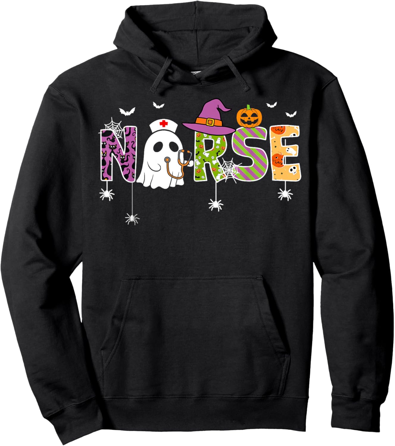 Nurse Halloween Costume Nursing Costume Scrub Top Women Men Hoodie - Hoodie | Black