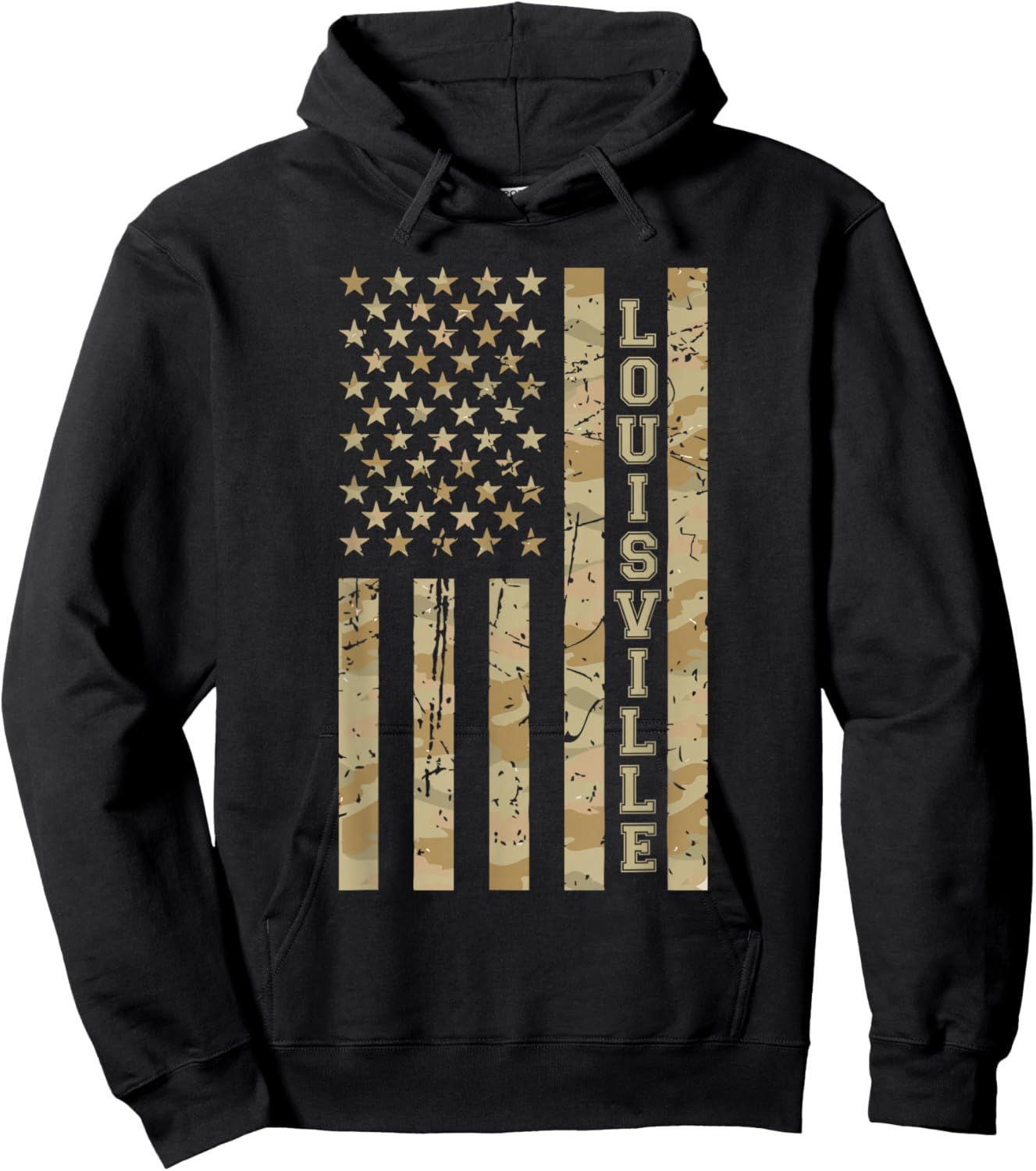 Louisville City Pride Kentucky Desert Camo Distressed Hoodie - Hoodie | Black