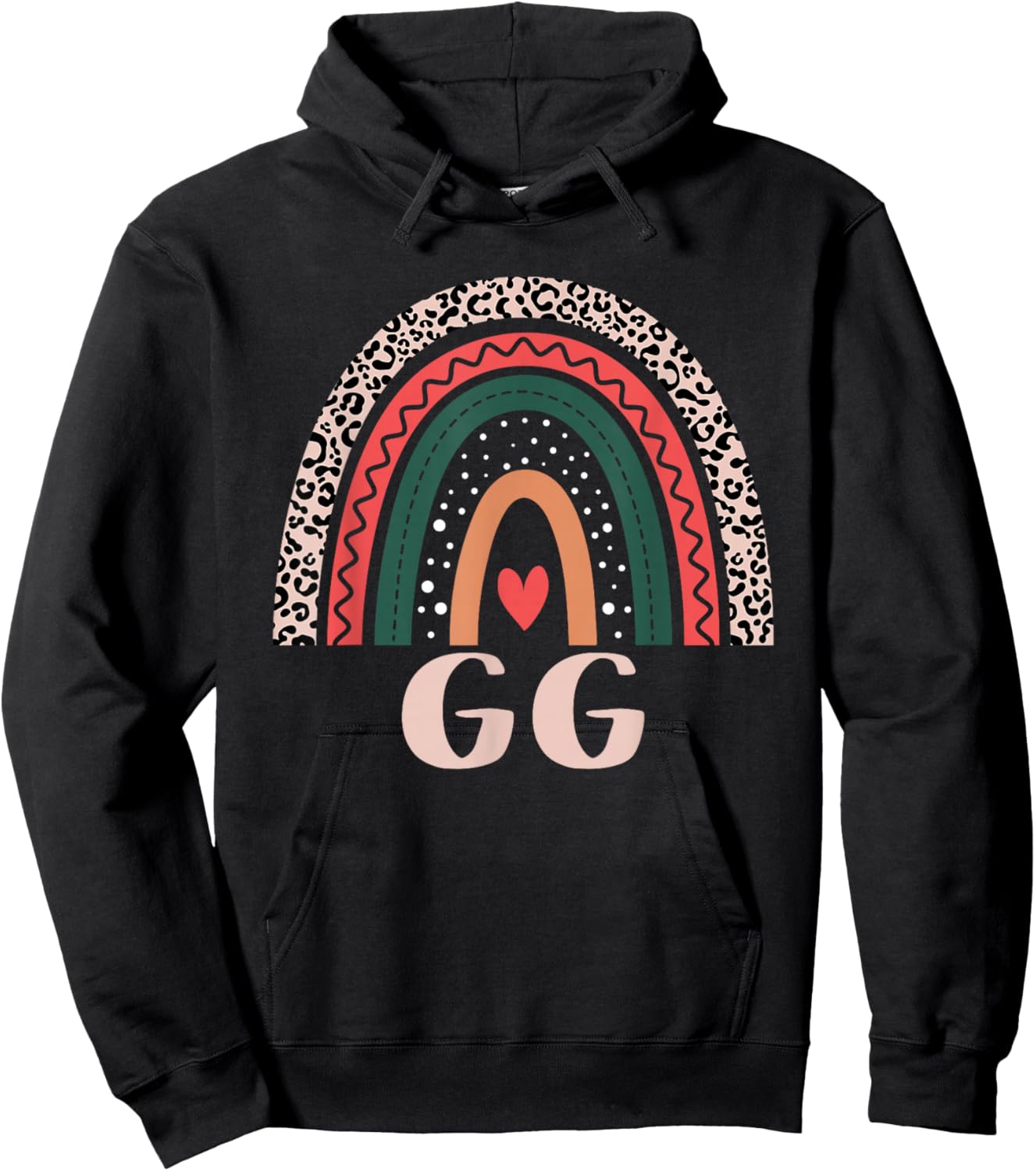 GG Rainbow Grandma Grandma Women Mothers Day GG Hoodie - Hoodie | Black
