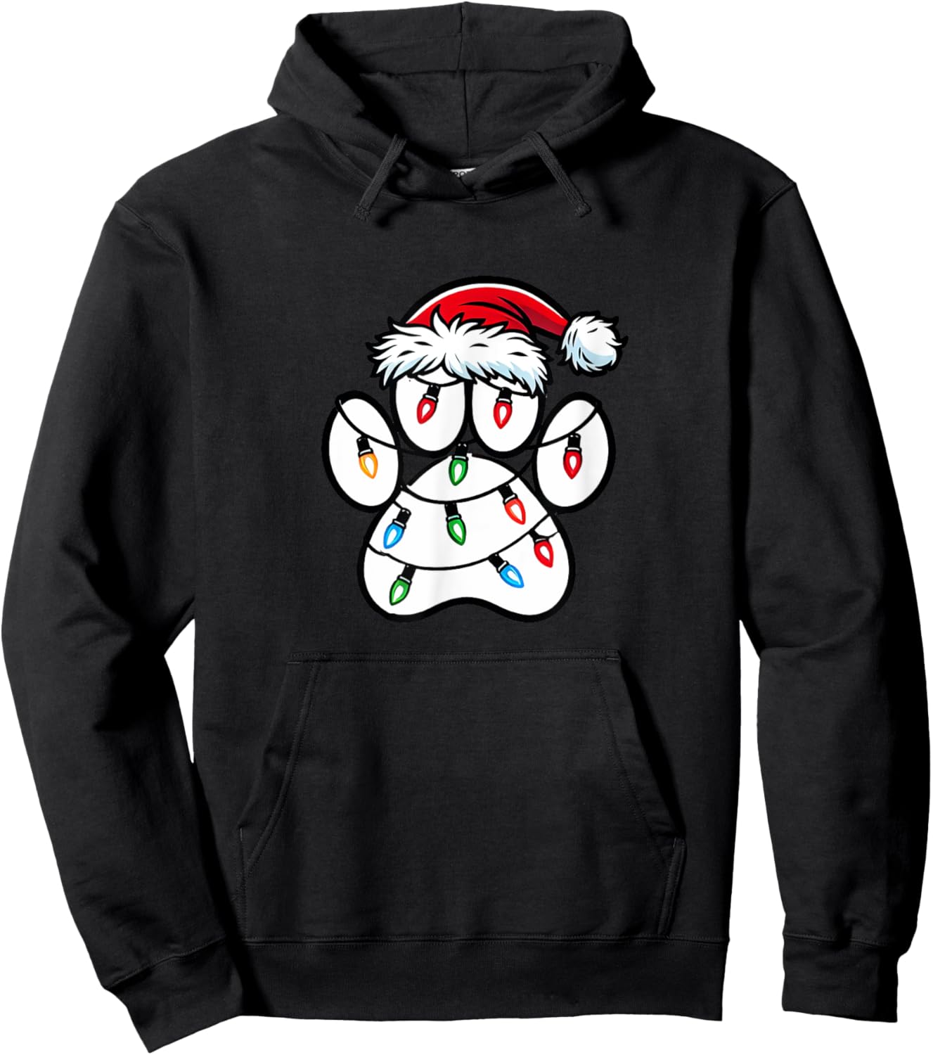 Christmas Dog Paw Christmas Dog Xmas Men Women Kids Hoodie - Hoodie | Black